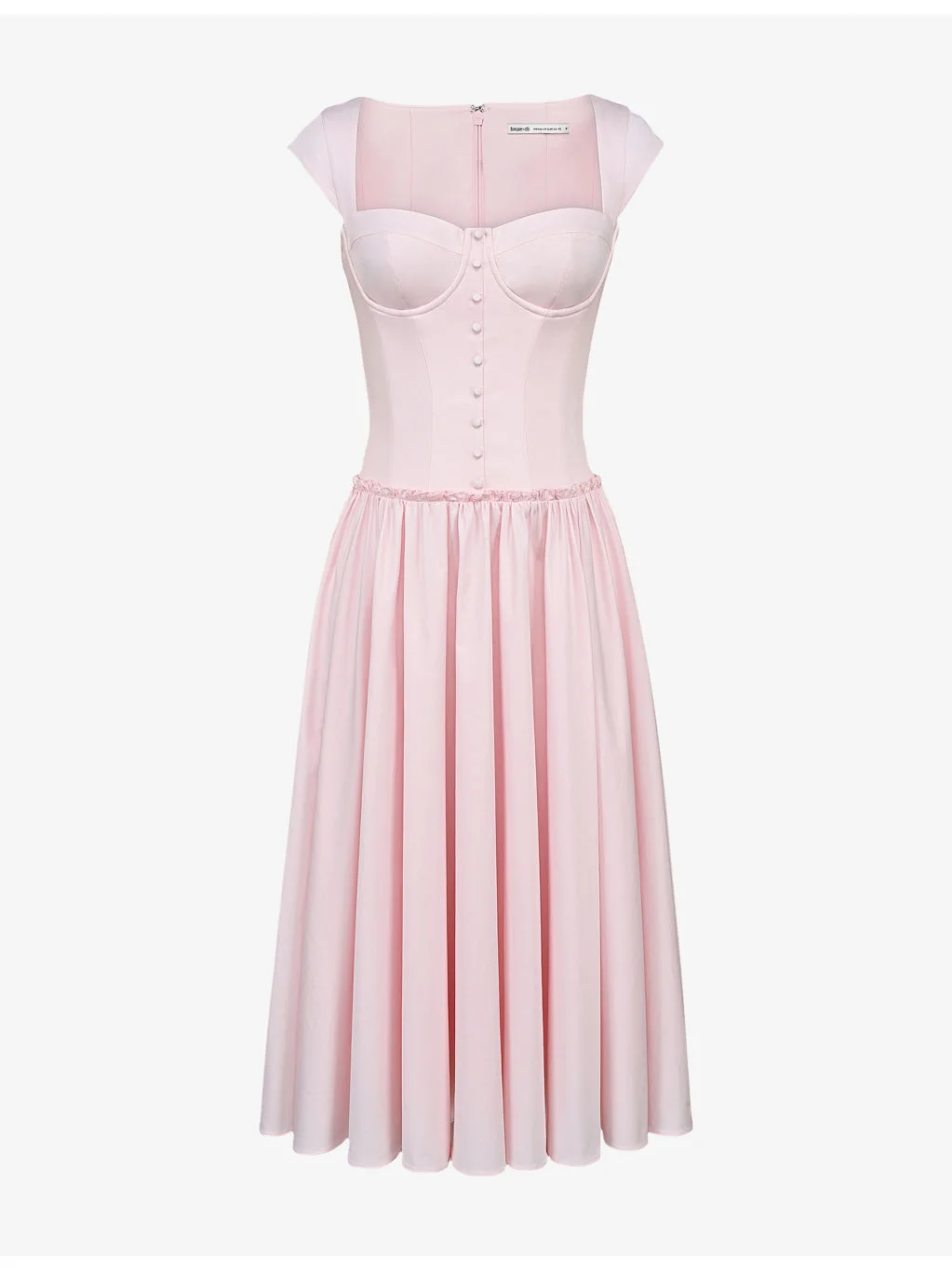 Kaia Cap-Sleeve Stretch-Cotton Midi Dress - 1