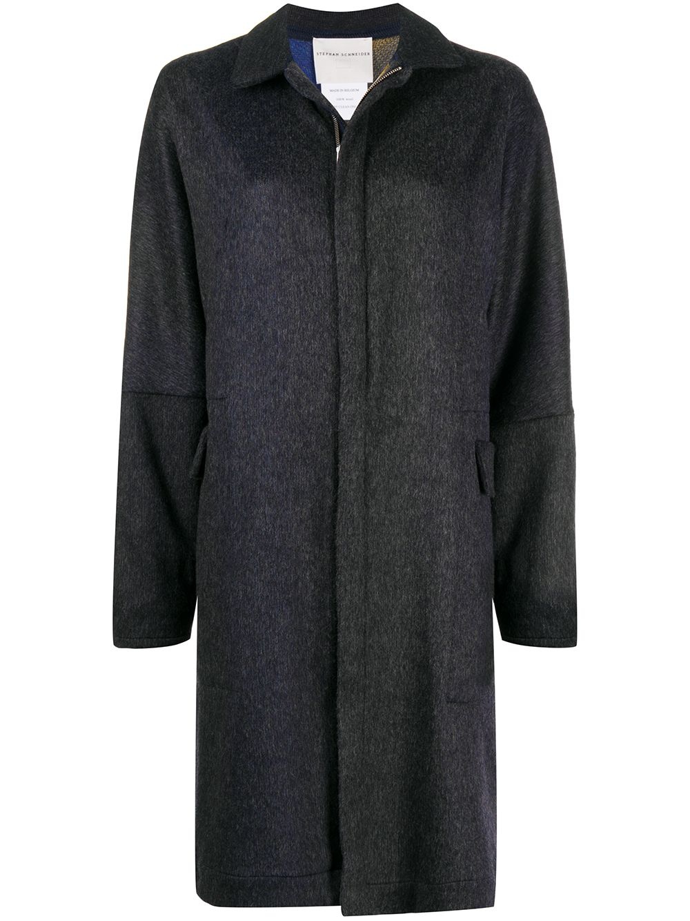 zip-up wool coat - 1