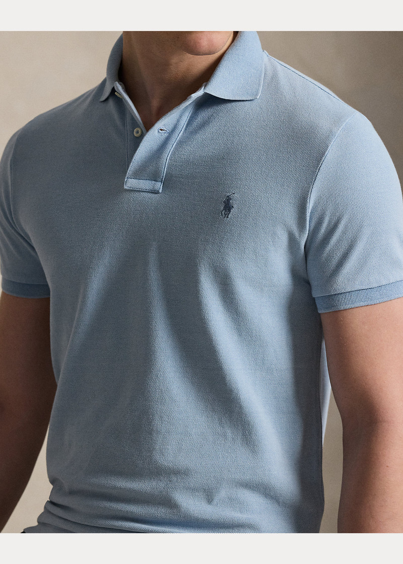 Custom Slim Fit Indigo Mesh Polo Shirt 5