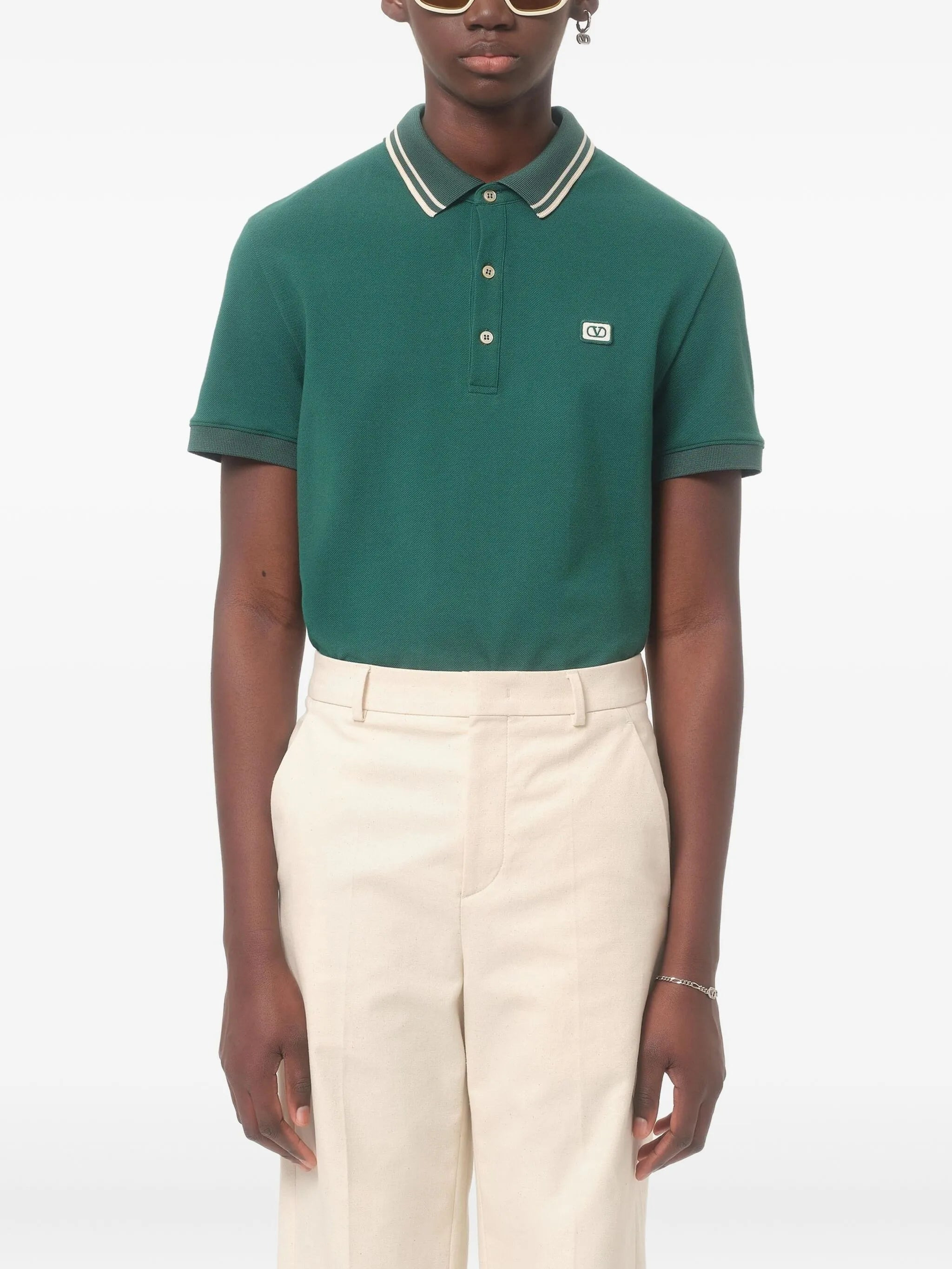 contrast collar polo shirt - 3