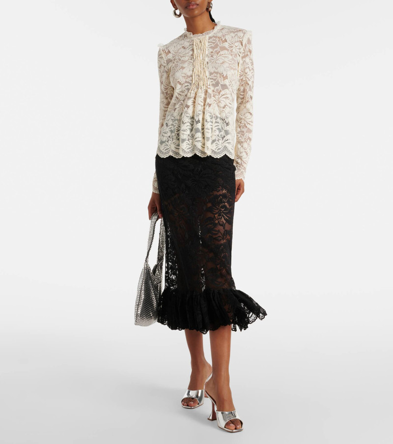 rabanne Pleated scalloped lace top outlook