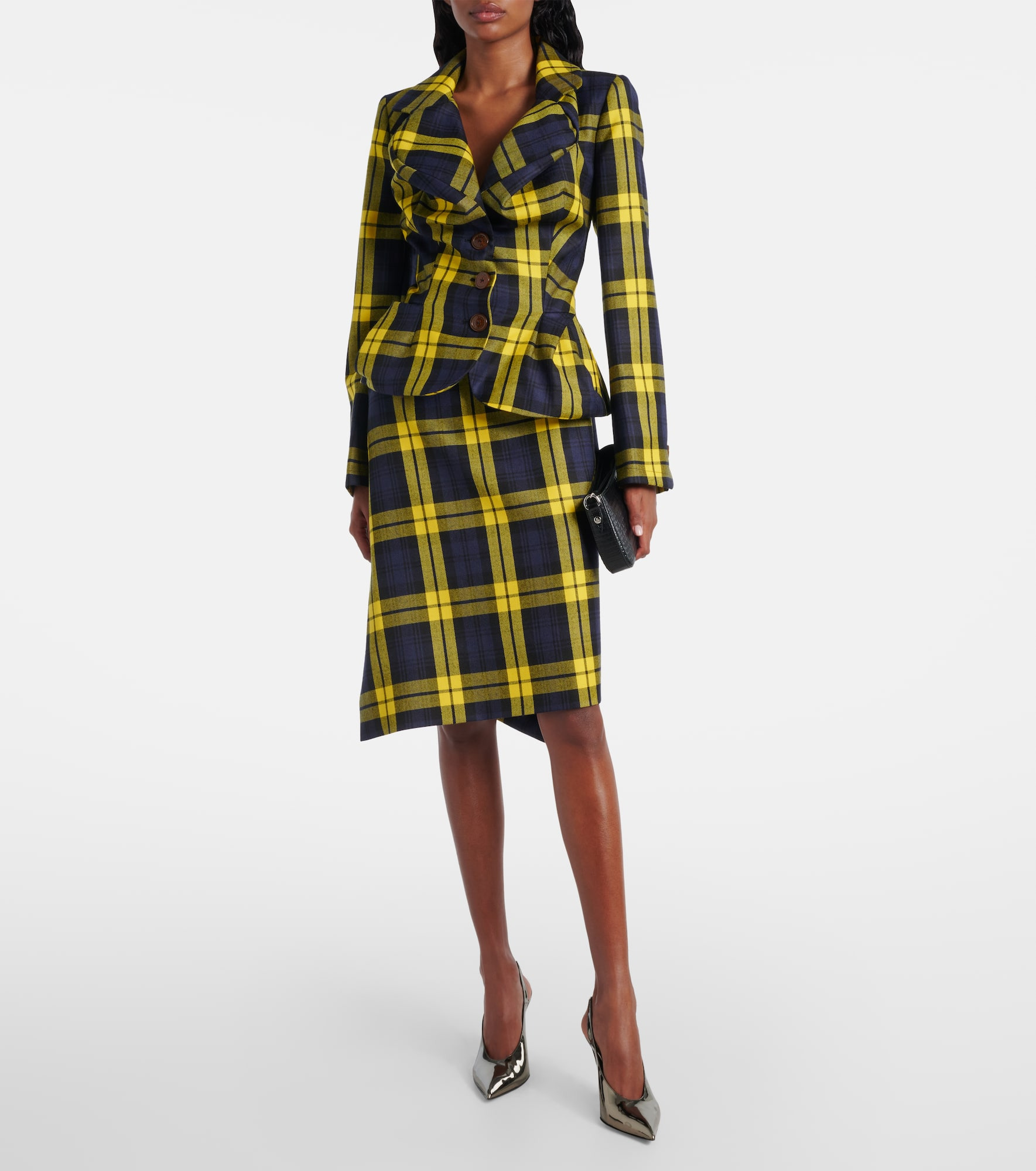 Plaid virgin wool blazer - 2
