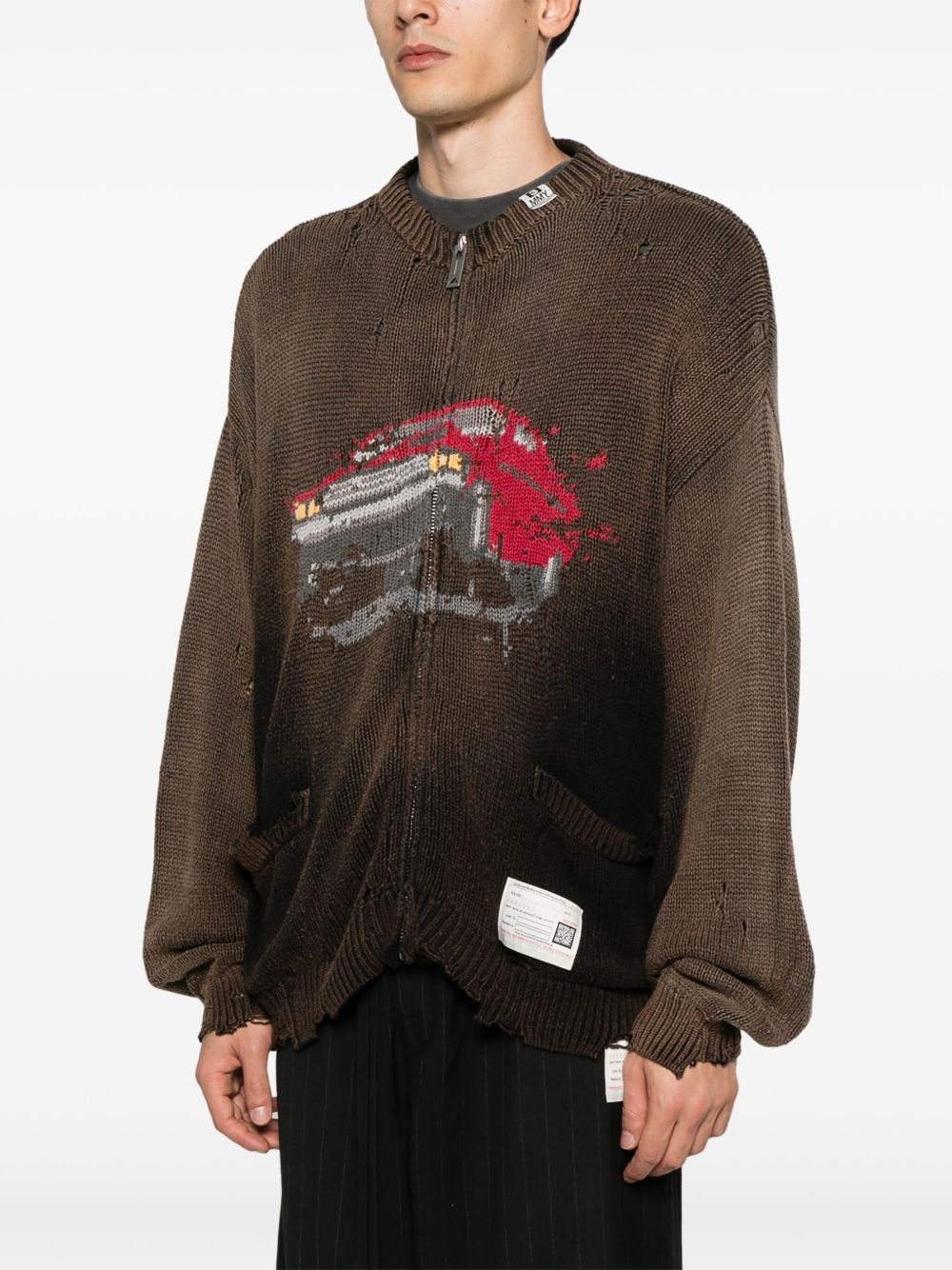 intarsia-knit cardigan - 3