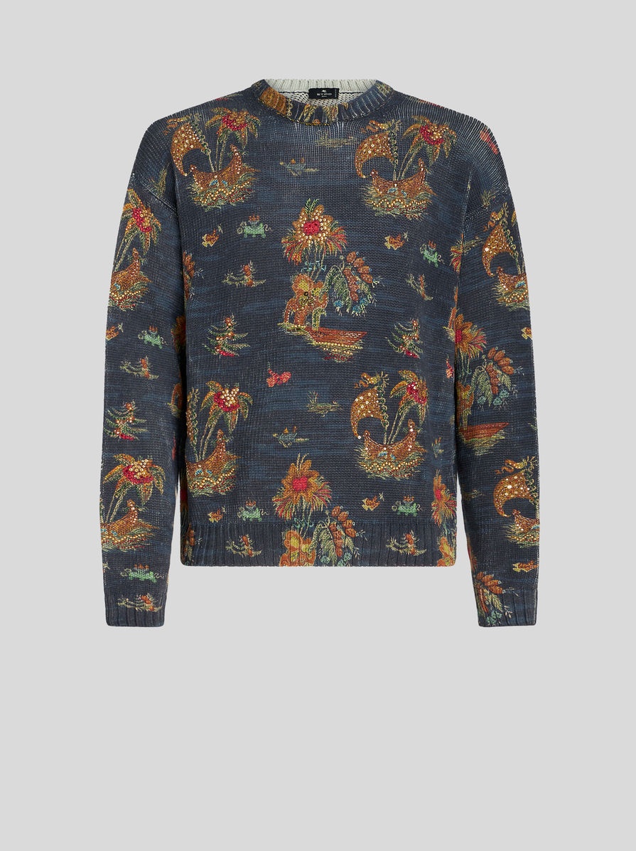 SILK AND LINEN JUMPER WITH APPLICATIONS - 1