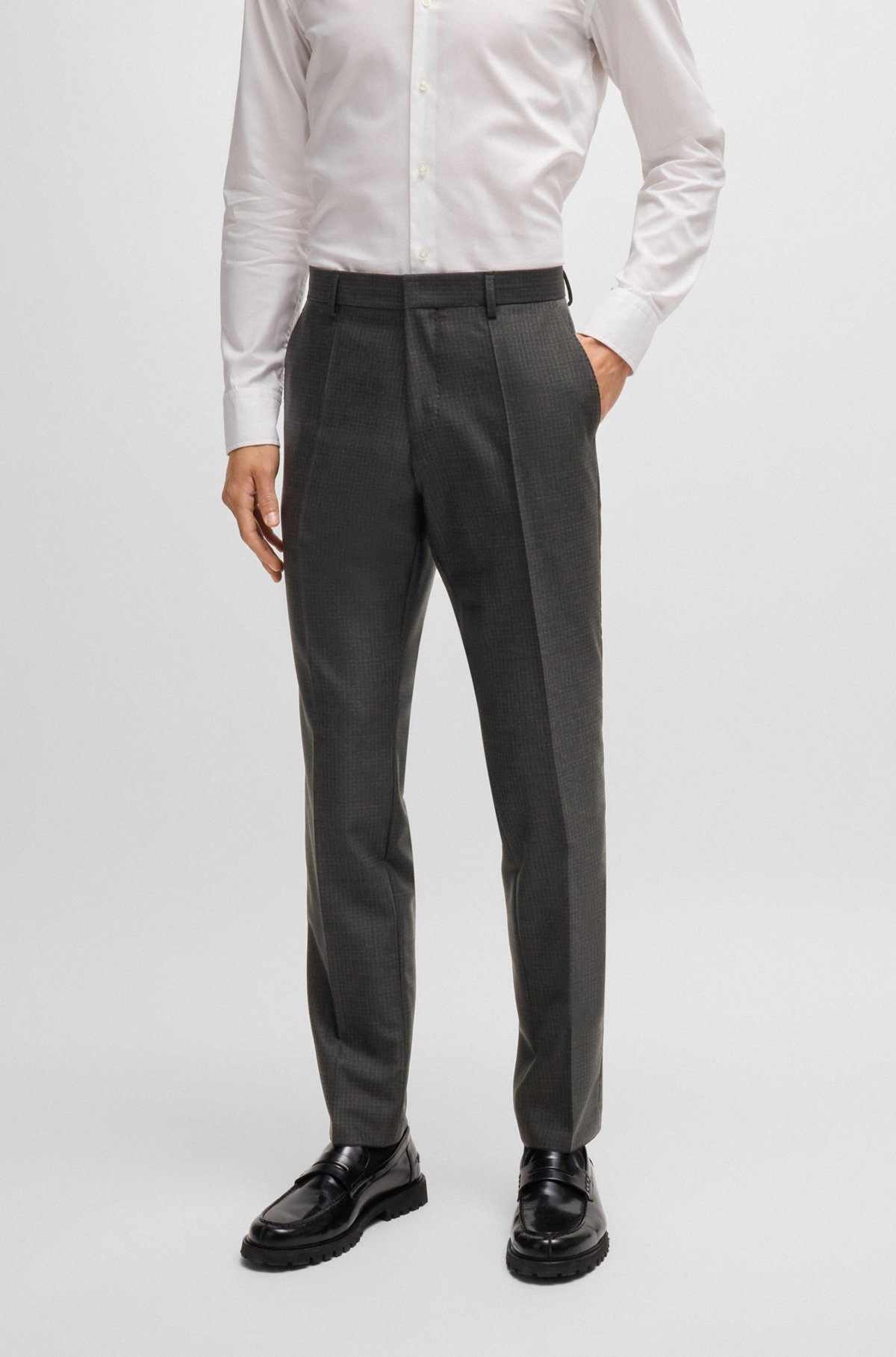 SLIM-FIT SUIT IN MICRO-PATTERNED WOOL - 6
