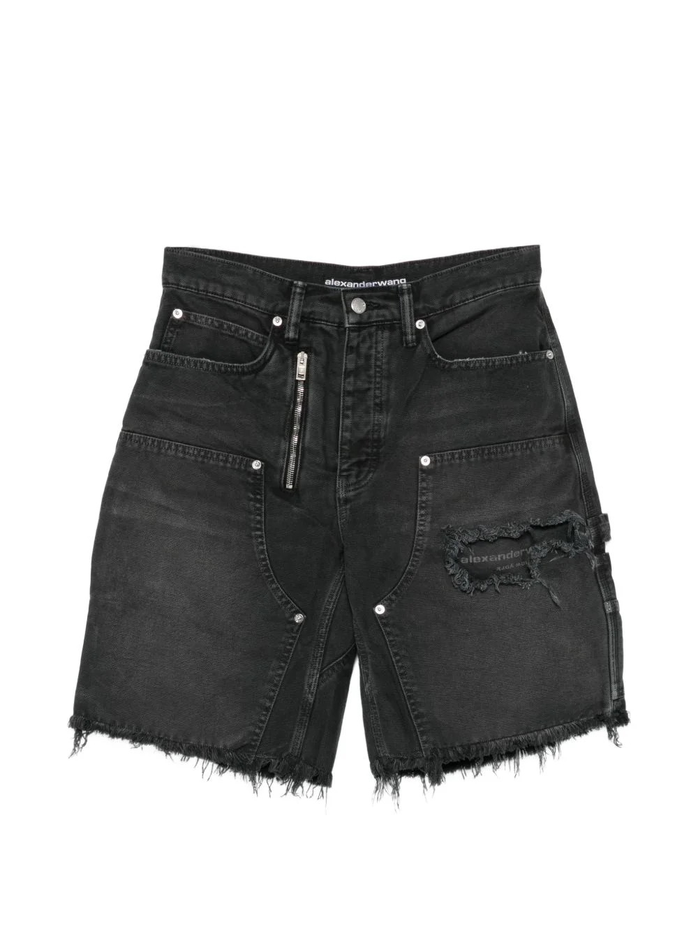 Zip Mid-Rise Carpenter Shorts - 1