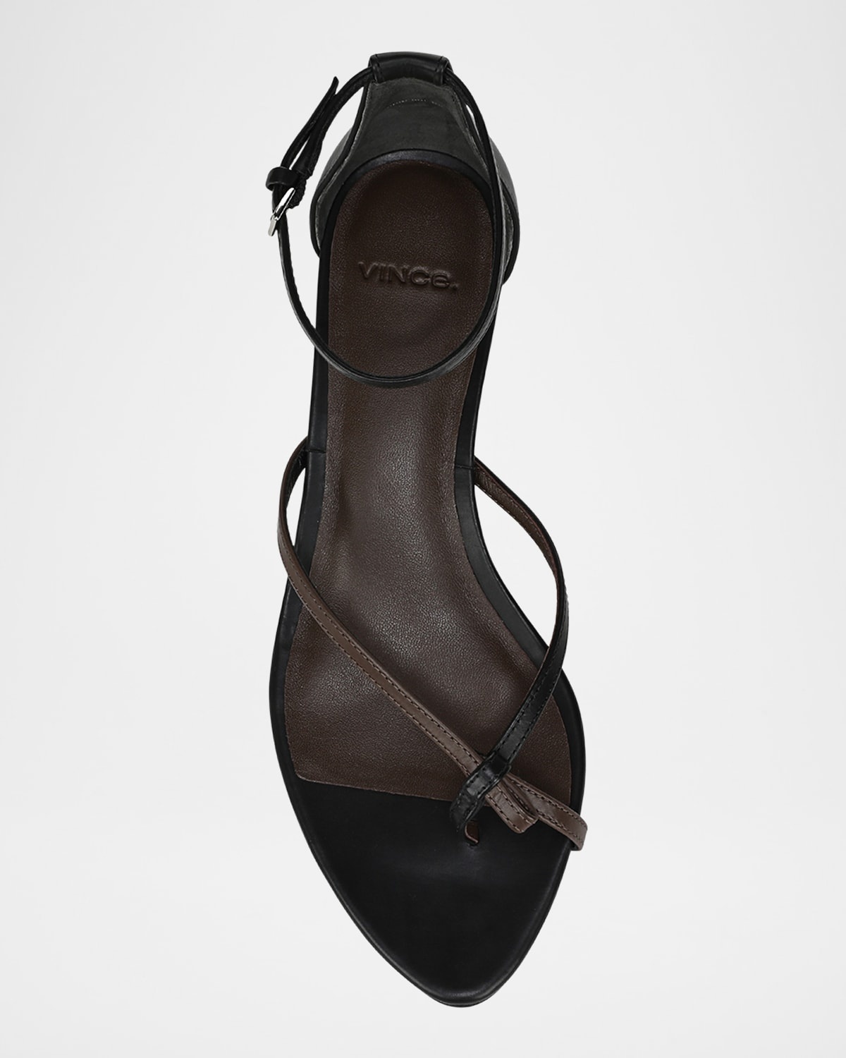 Siri Bicolor Leather Kitten Sandals - 4