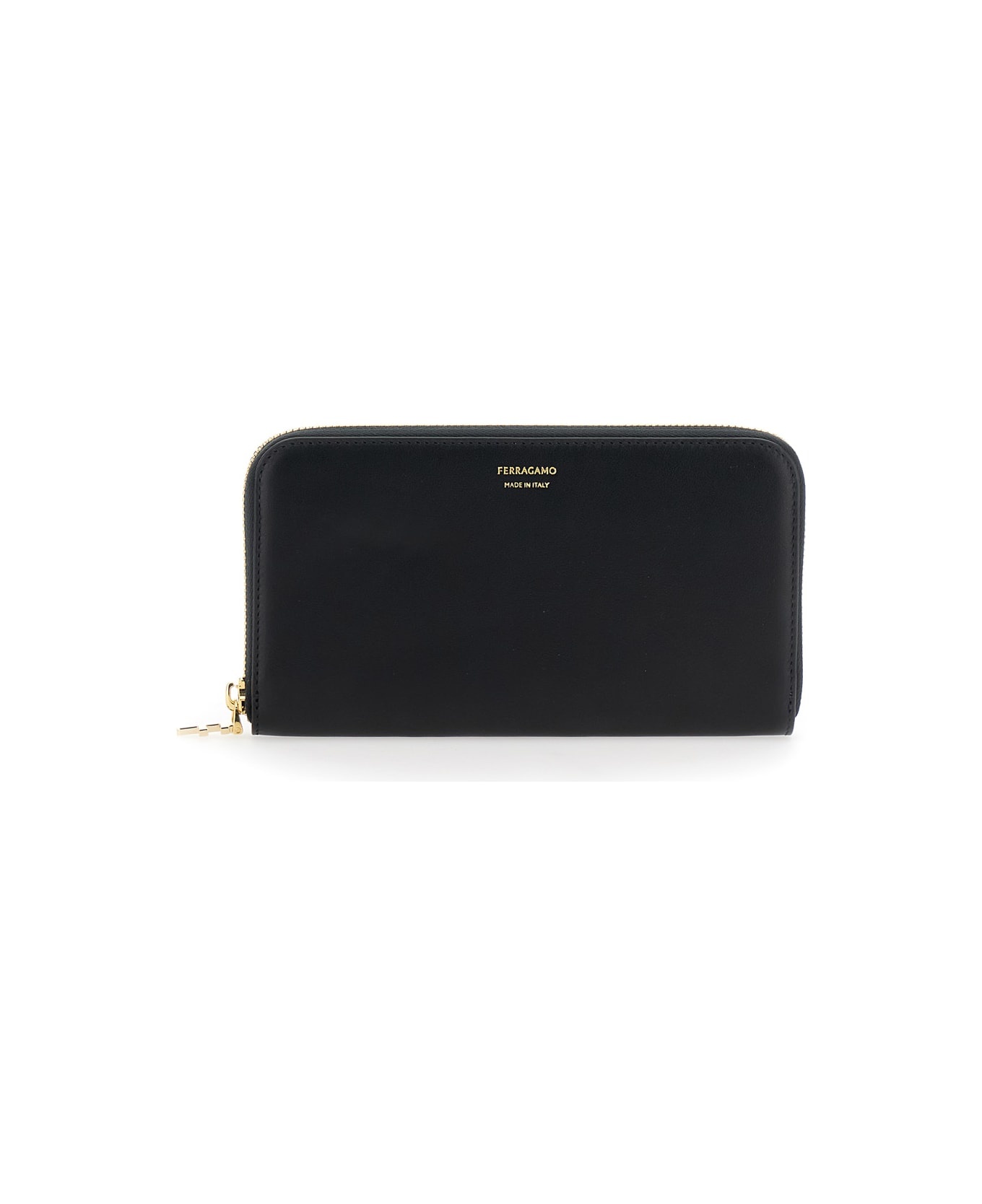 'continental' Black Wallet With Logo Lettering On The Front In Leather Woman - 1