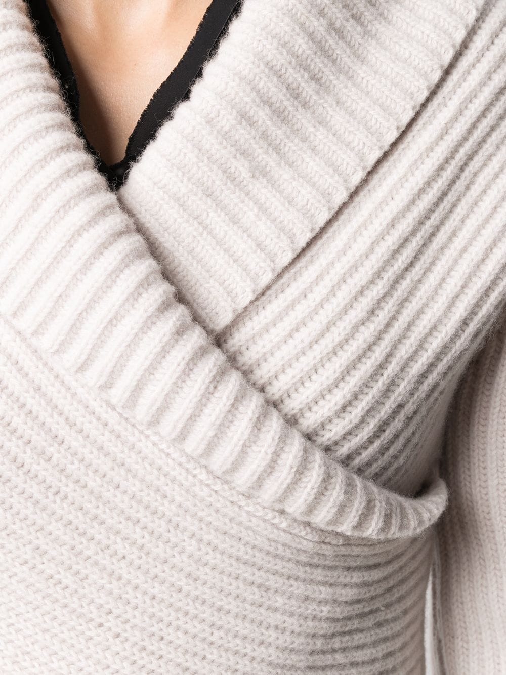 ribbed knit wrap jumper - 5