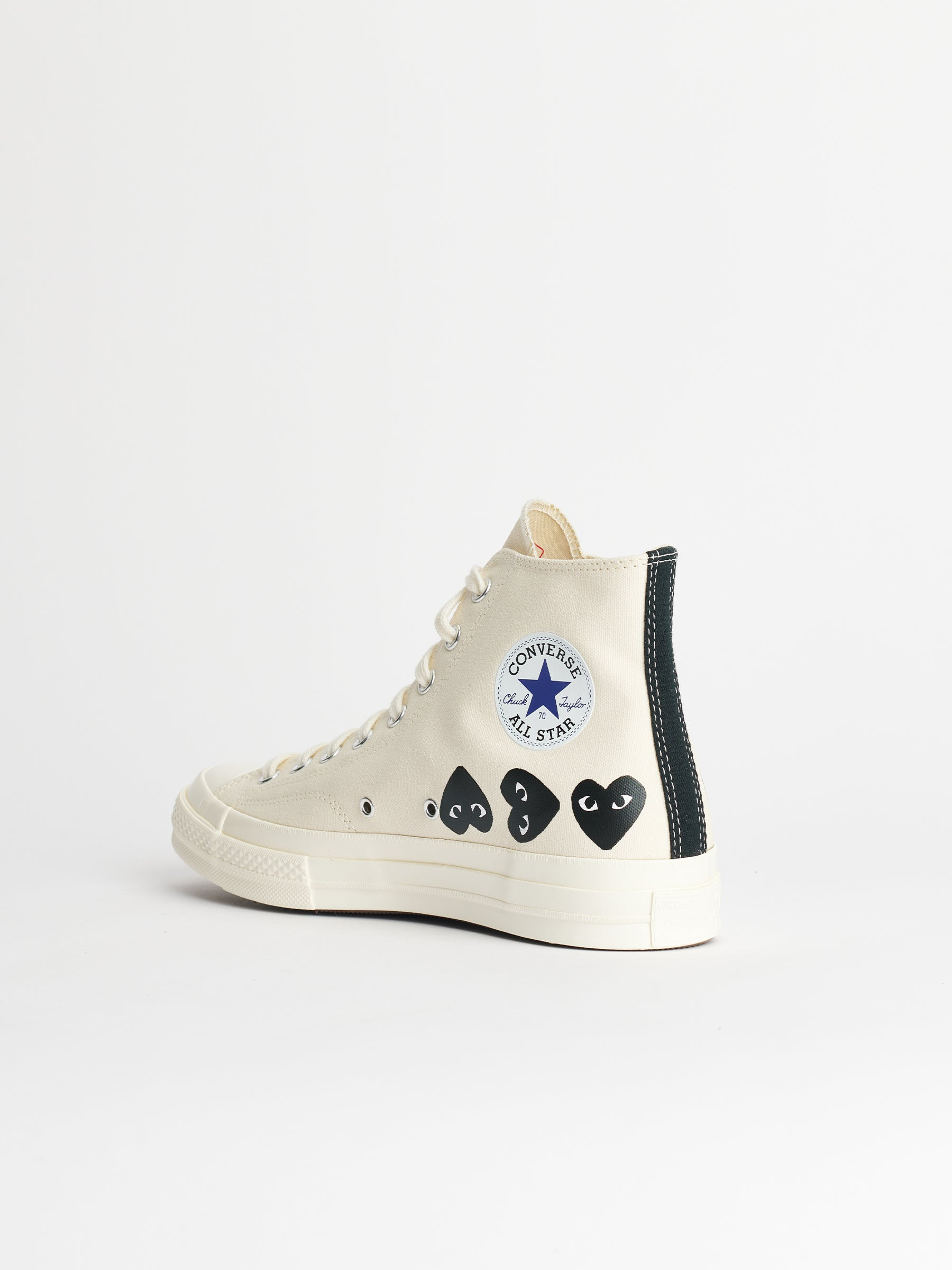 COMME DES GARÇONS PLAY X CONVERSE CHUCK 70 HI MULTI HEARTS WHITE - 2