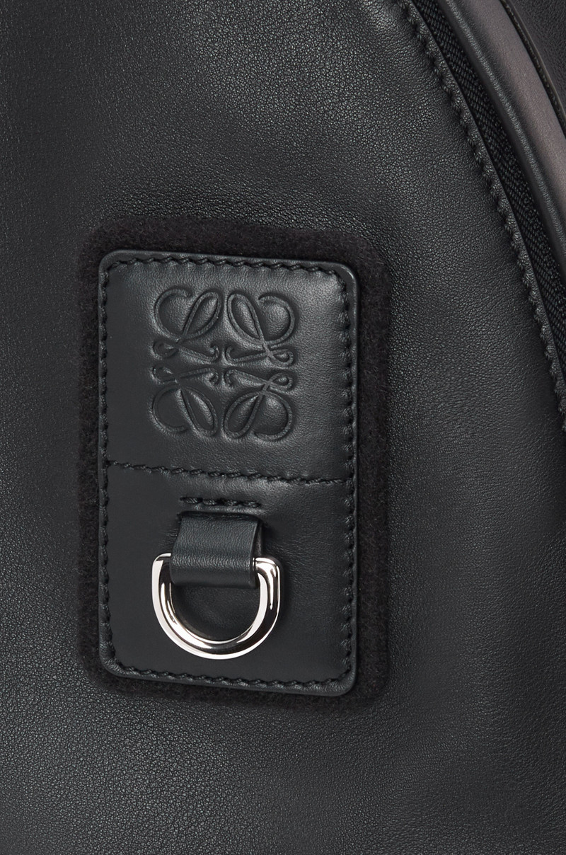 Round Slim Backpack in calfskin and Anagram jacquard 5