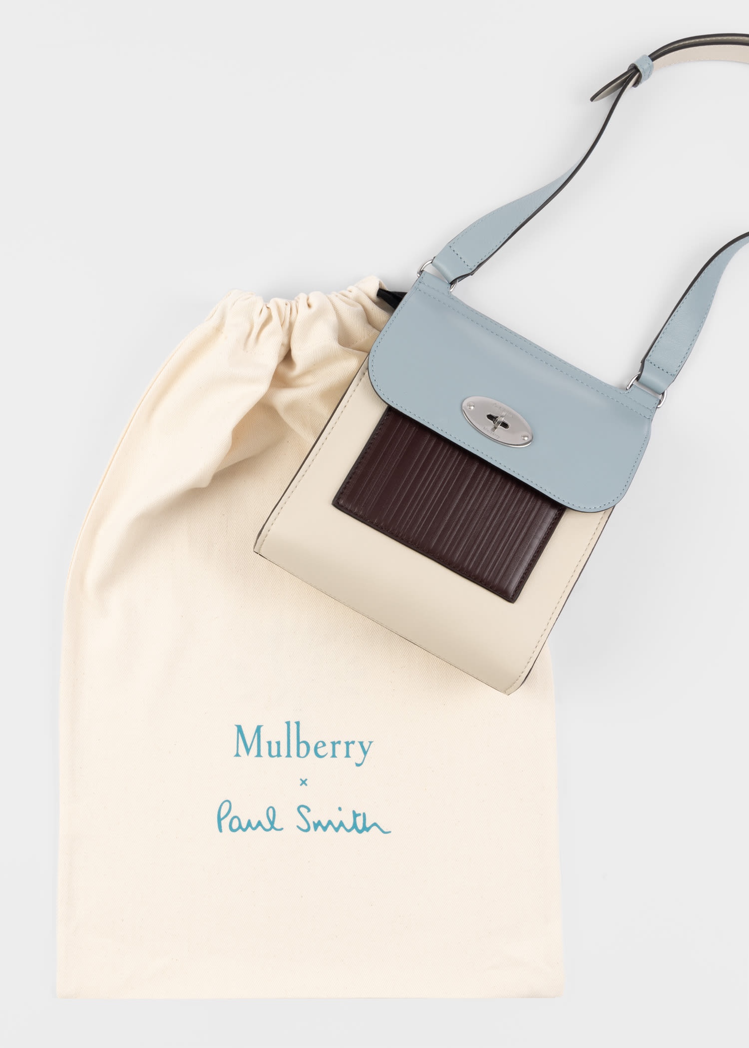 Mulberry x Paul Smith - Cloud Blue Small Antony Bag - 8