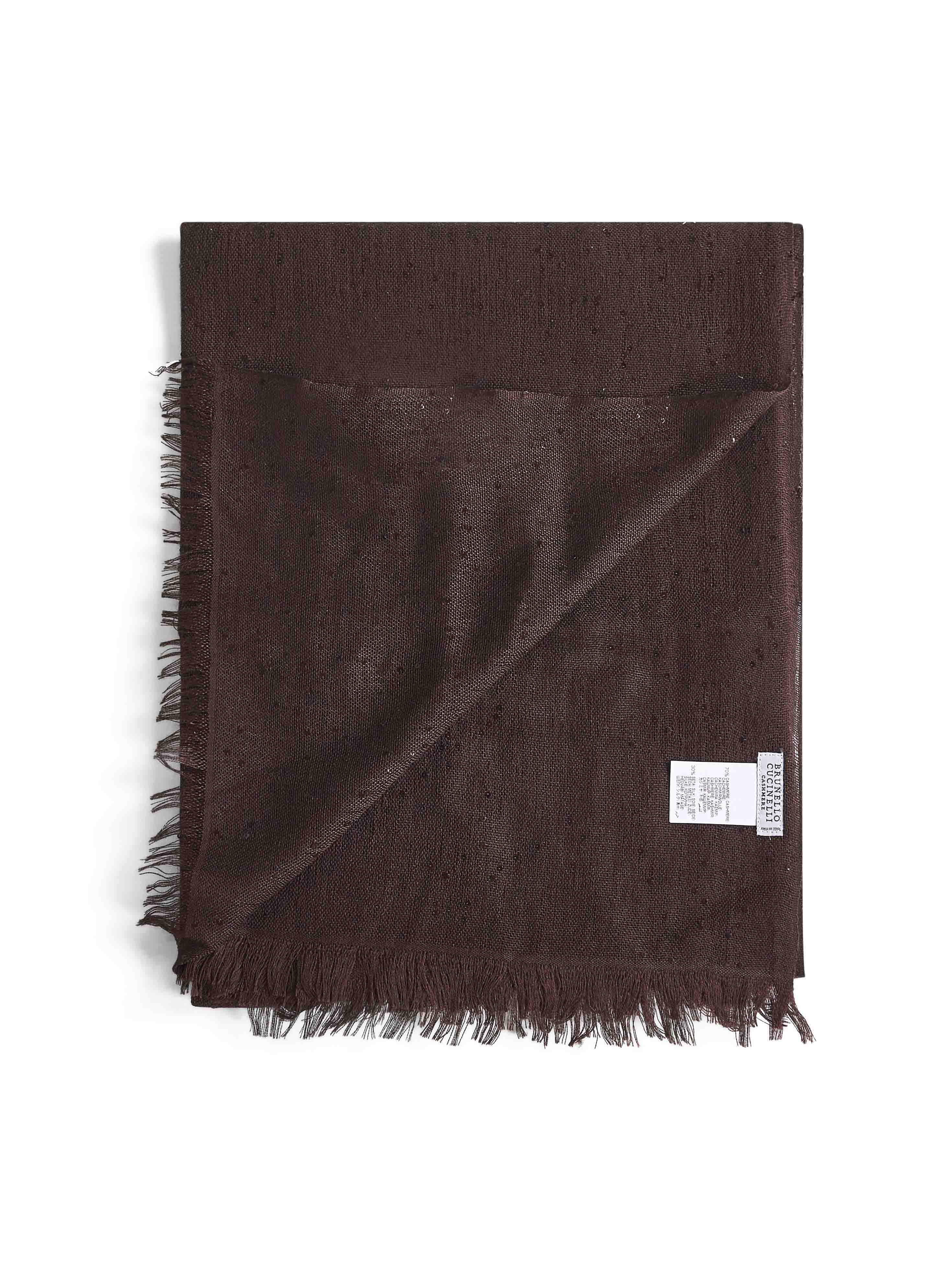 Brunello Cucinelli Women Brown Diamante Cashmere And Silk Scarf - 2
