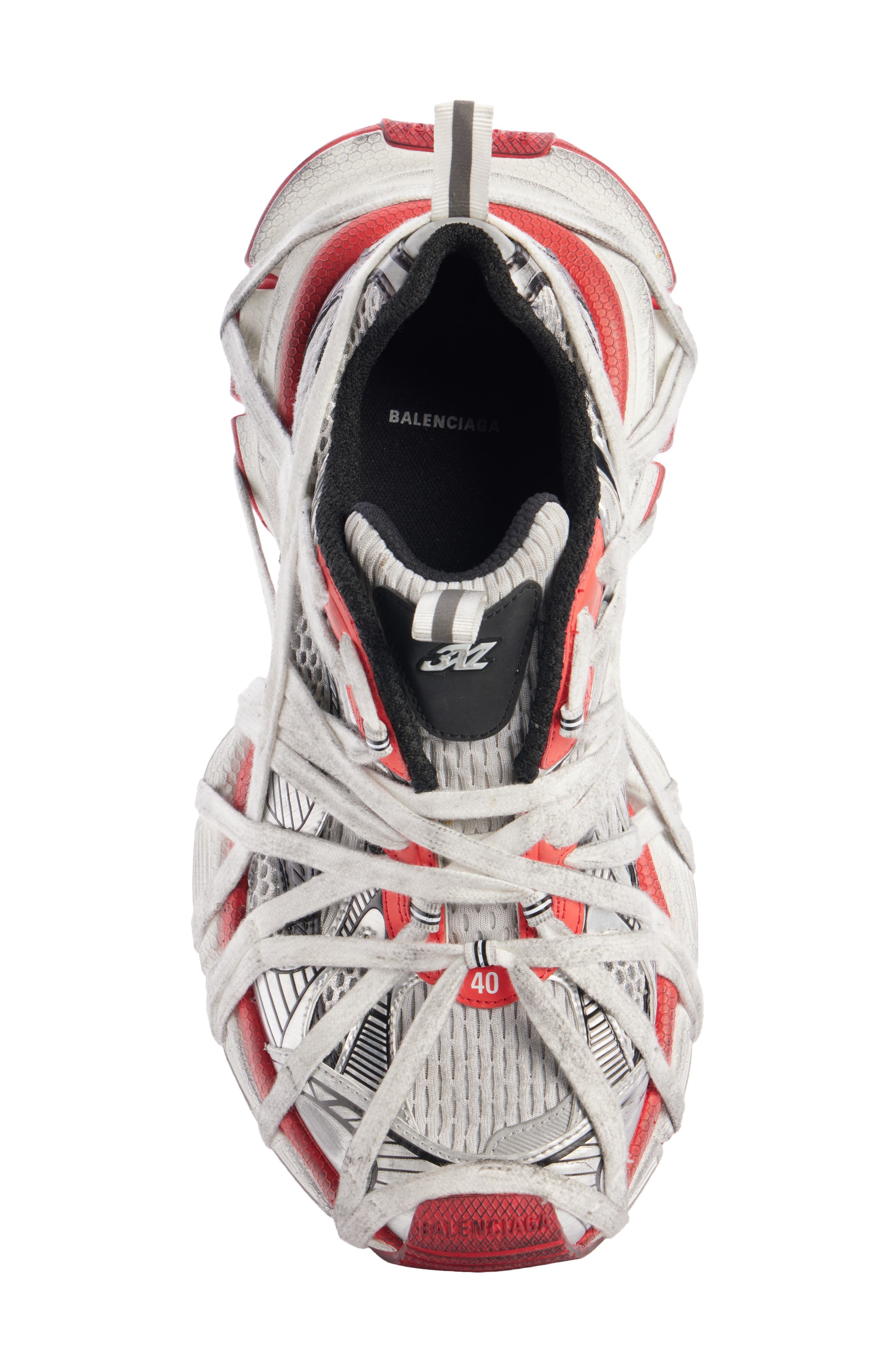 Balenciaga 3XL Extreme Lace Sneaker in Grey/Red/Black/White at Nordstrom - 4