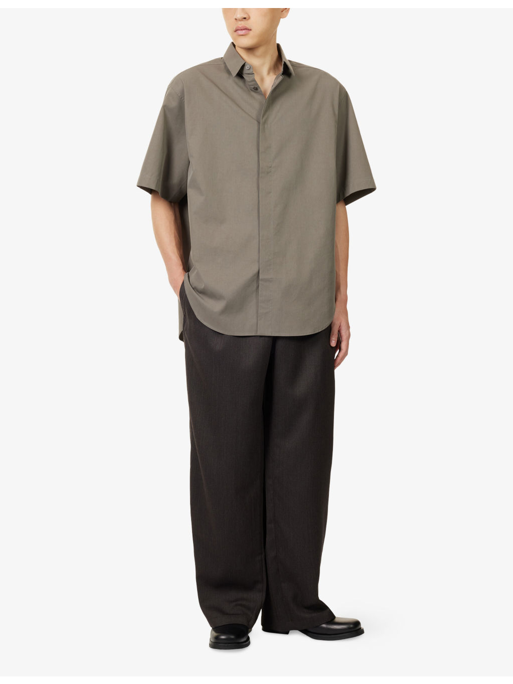 Classic Short-Sleeve Cotton Blend Shirt - 2