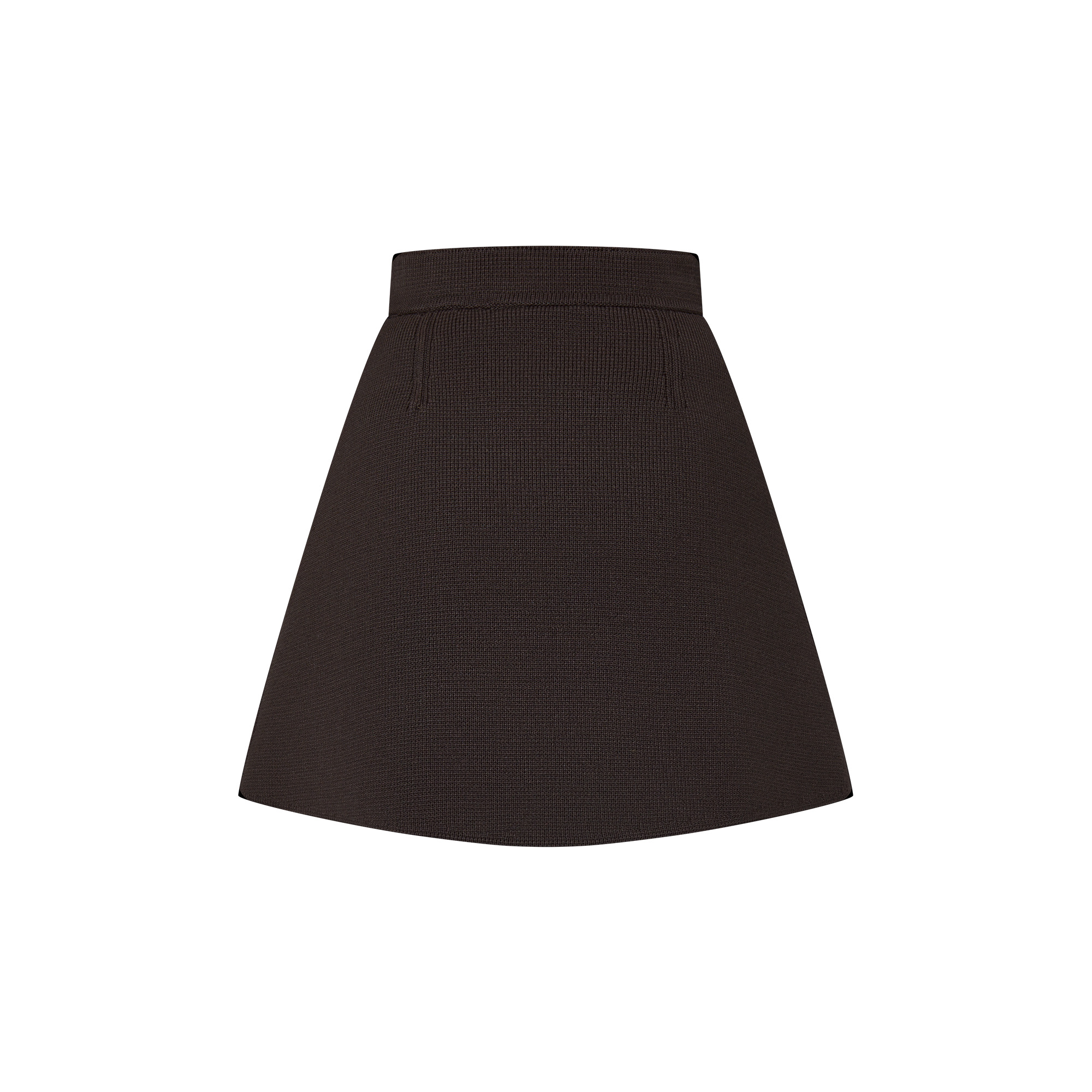 Leather Accent Knit Skirt - 2