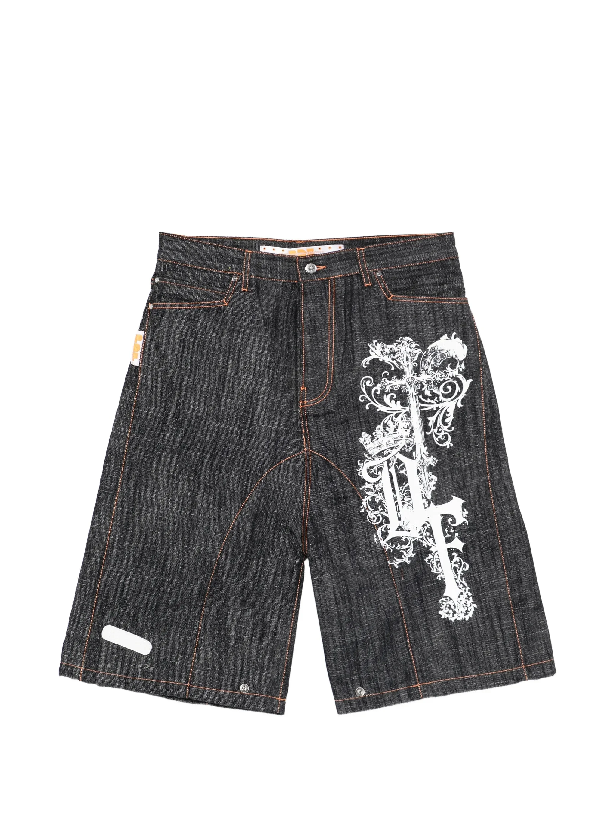 Pdf Graphic-design Denim Shorts - 1