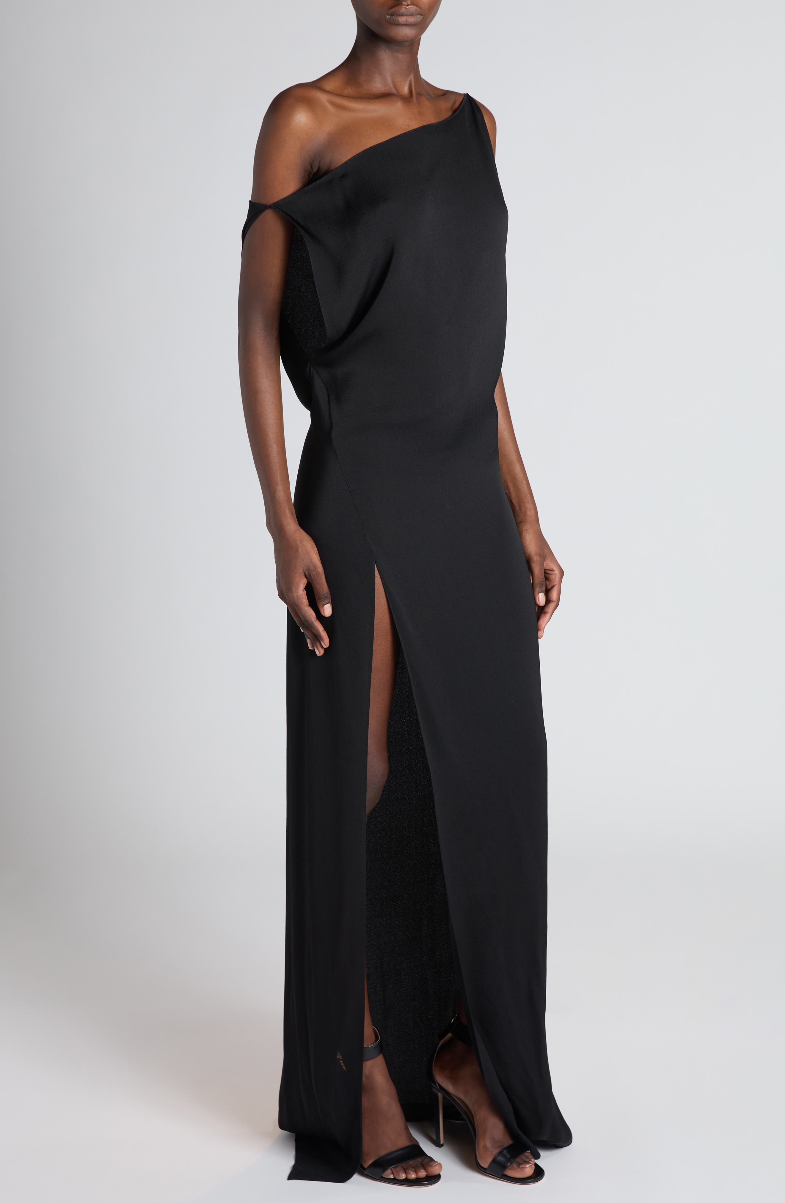 TOM FORD One Shoulder Crepe Cady Gown in Black at Nordstrom - 4