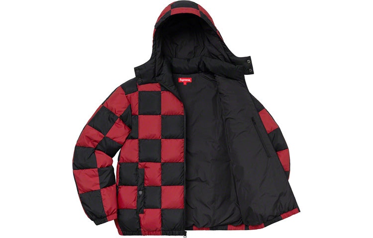 Supreme FW19 Week 17 Checkerboard Puffy Jacket 'Red' SUP-FW19-10891 - 4