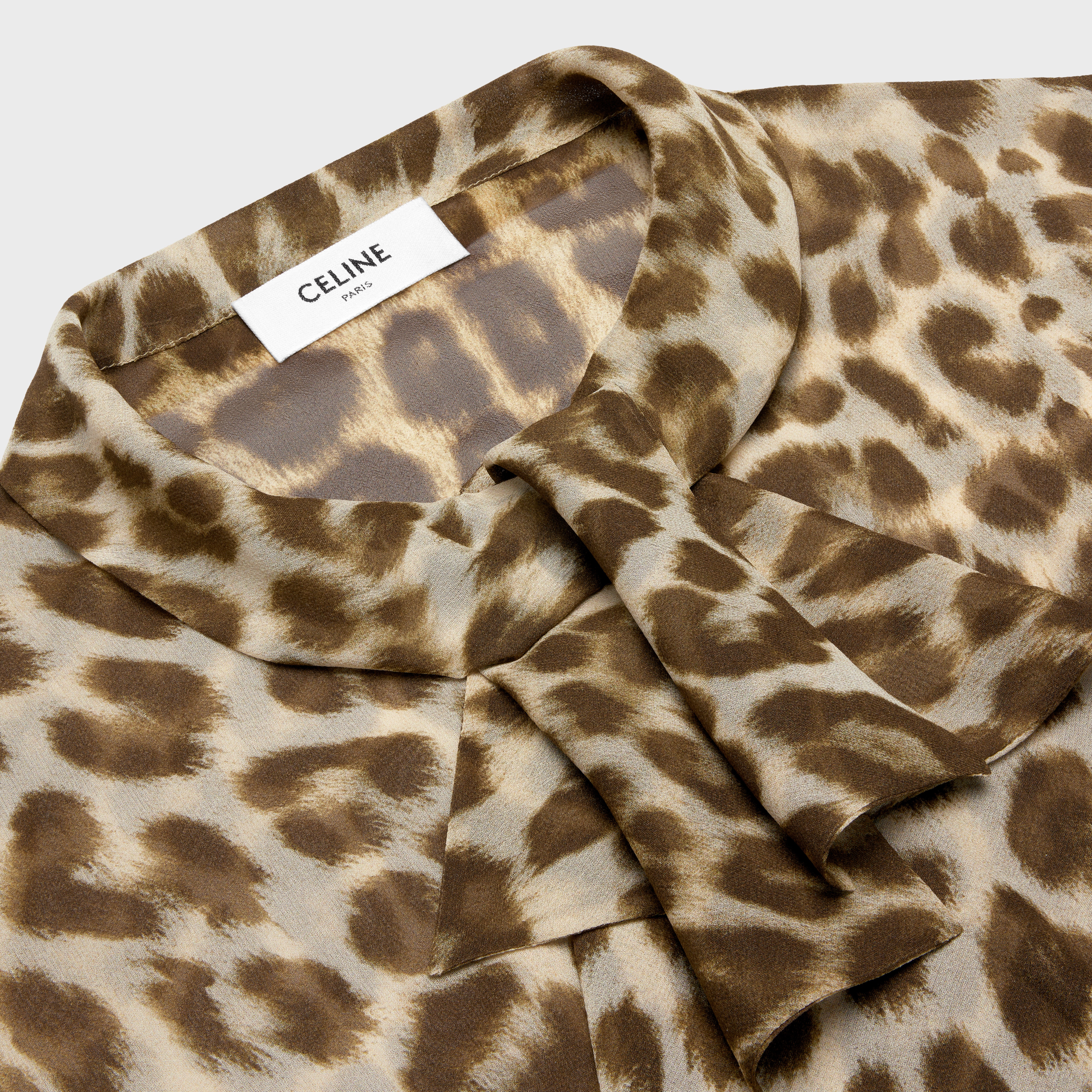 Jabot blouse with bow in silk georgette - 3