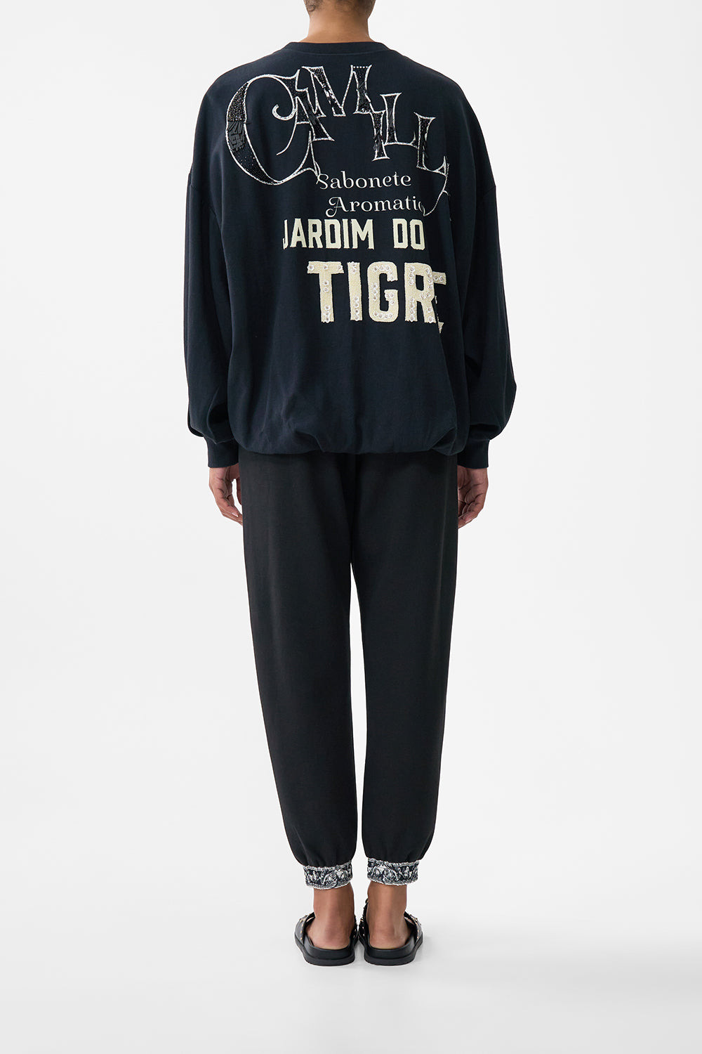 JERSEY TRACK PANT WITH SILK DETAILS - 3
