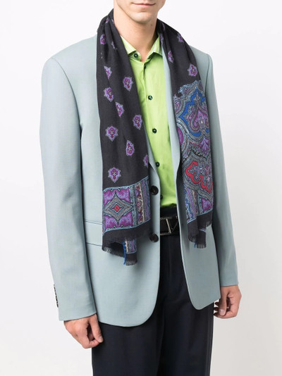 Etro paisley-print frayed-edge scarf outlook