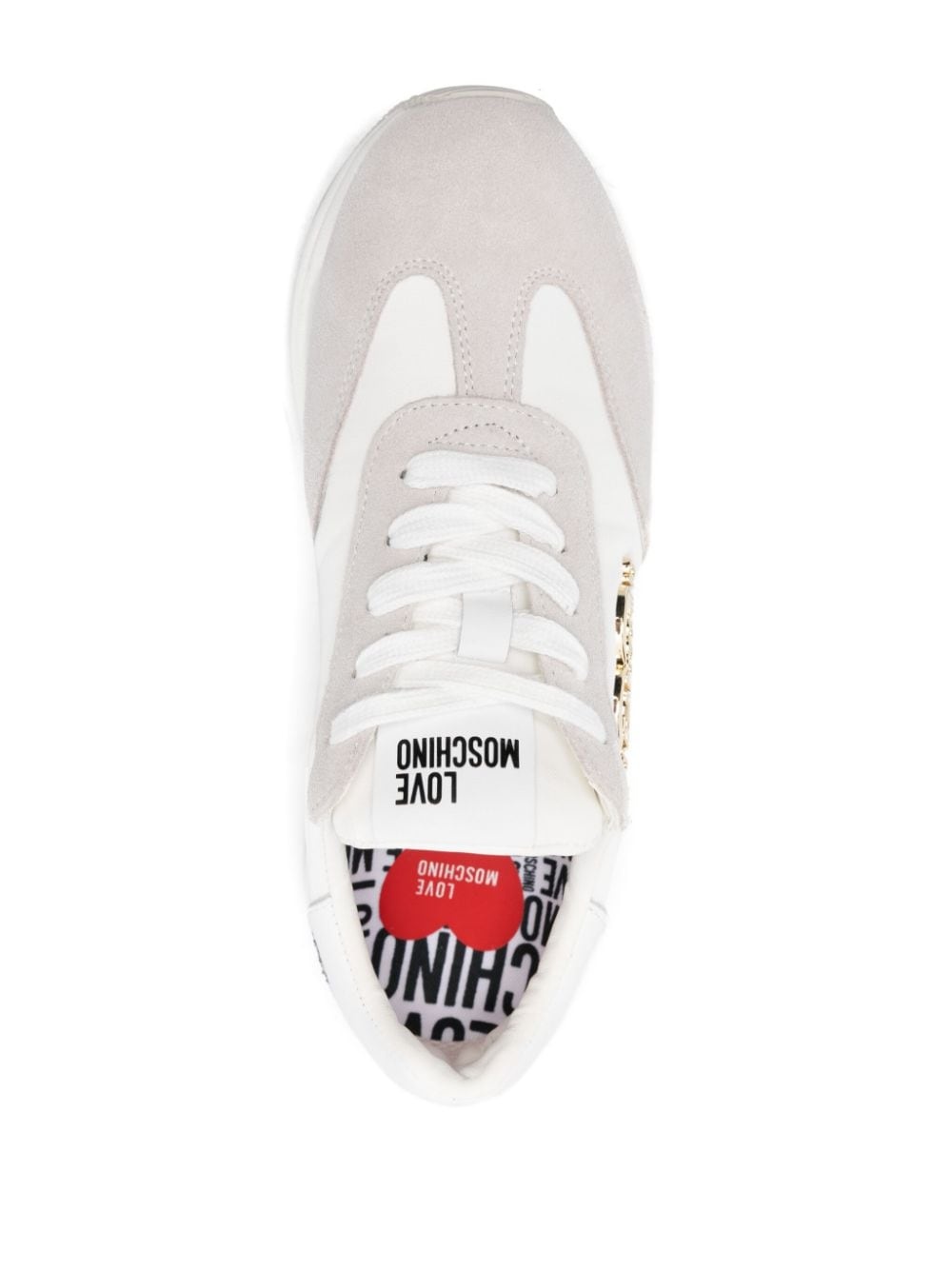 logo-plaque suede sneakers - 4
