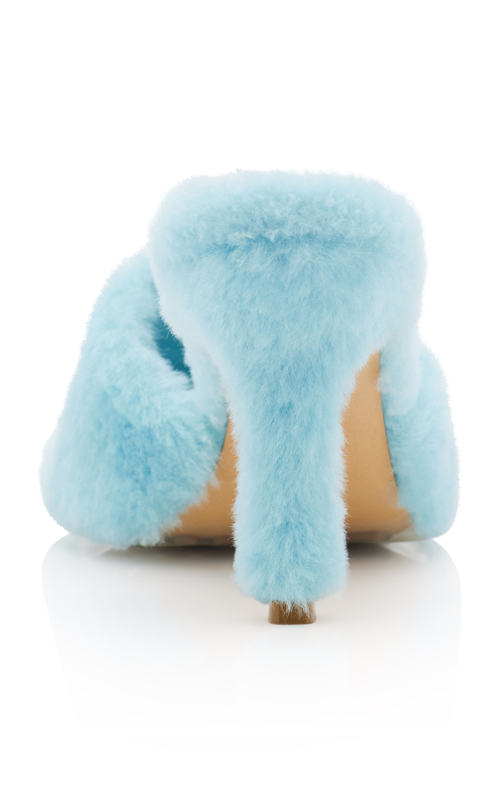 Stretch Fur Mule Sandals blue - 5