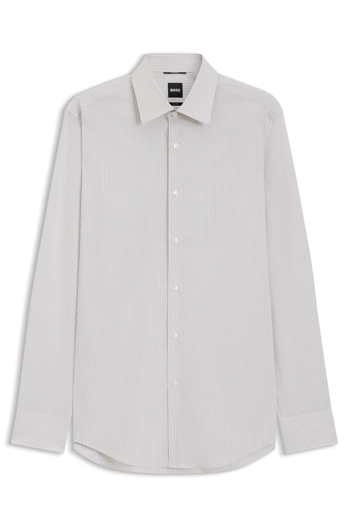 SLIM-FIT SHIRT IN STRIPED COTTON-BLEND POPLIN - 1