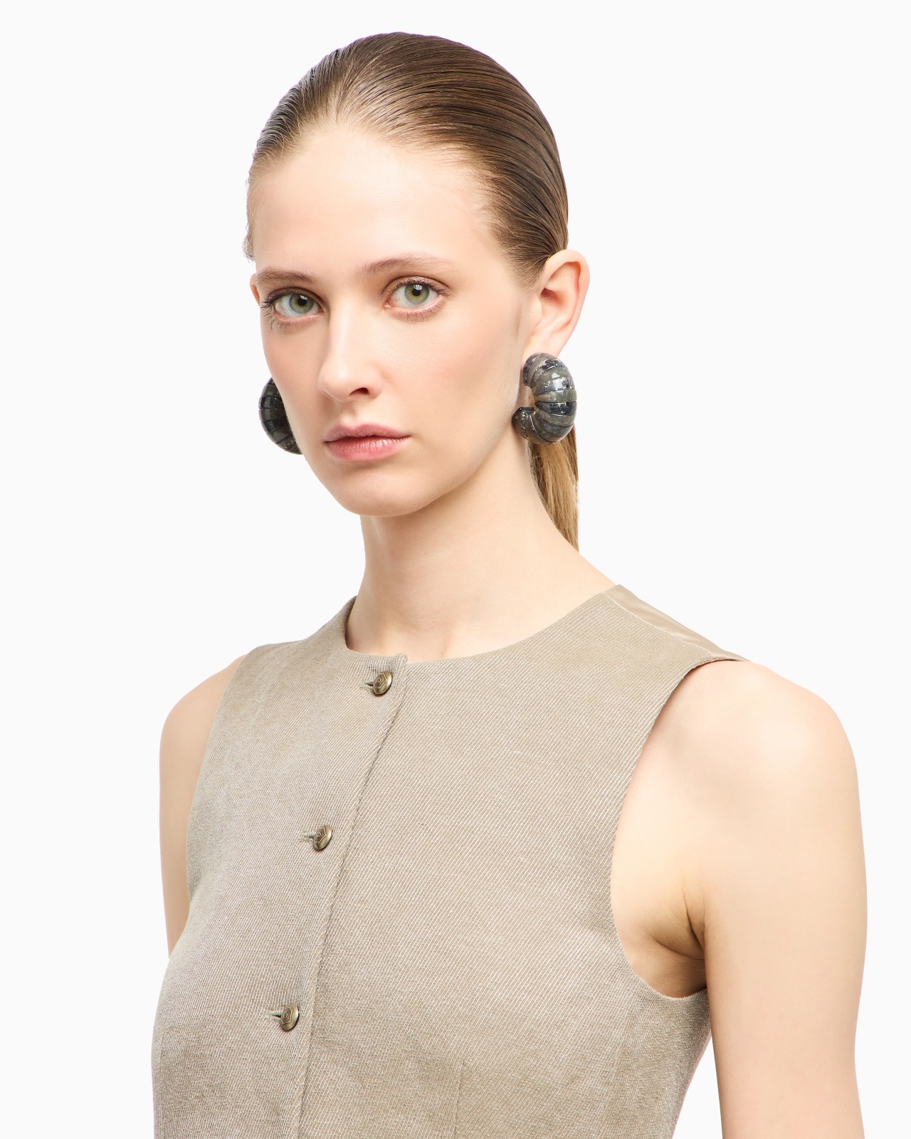 SINGLE-BREASTED WAISTCOAT IN HEMP, VISCOSE AND COTTON CAVALRY - 5