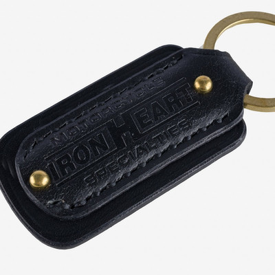 Iron Heart IHG-067-BLK Buttero Leather Key Ring w/Embossed Iron Heart Logo - Black outlook