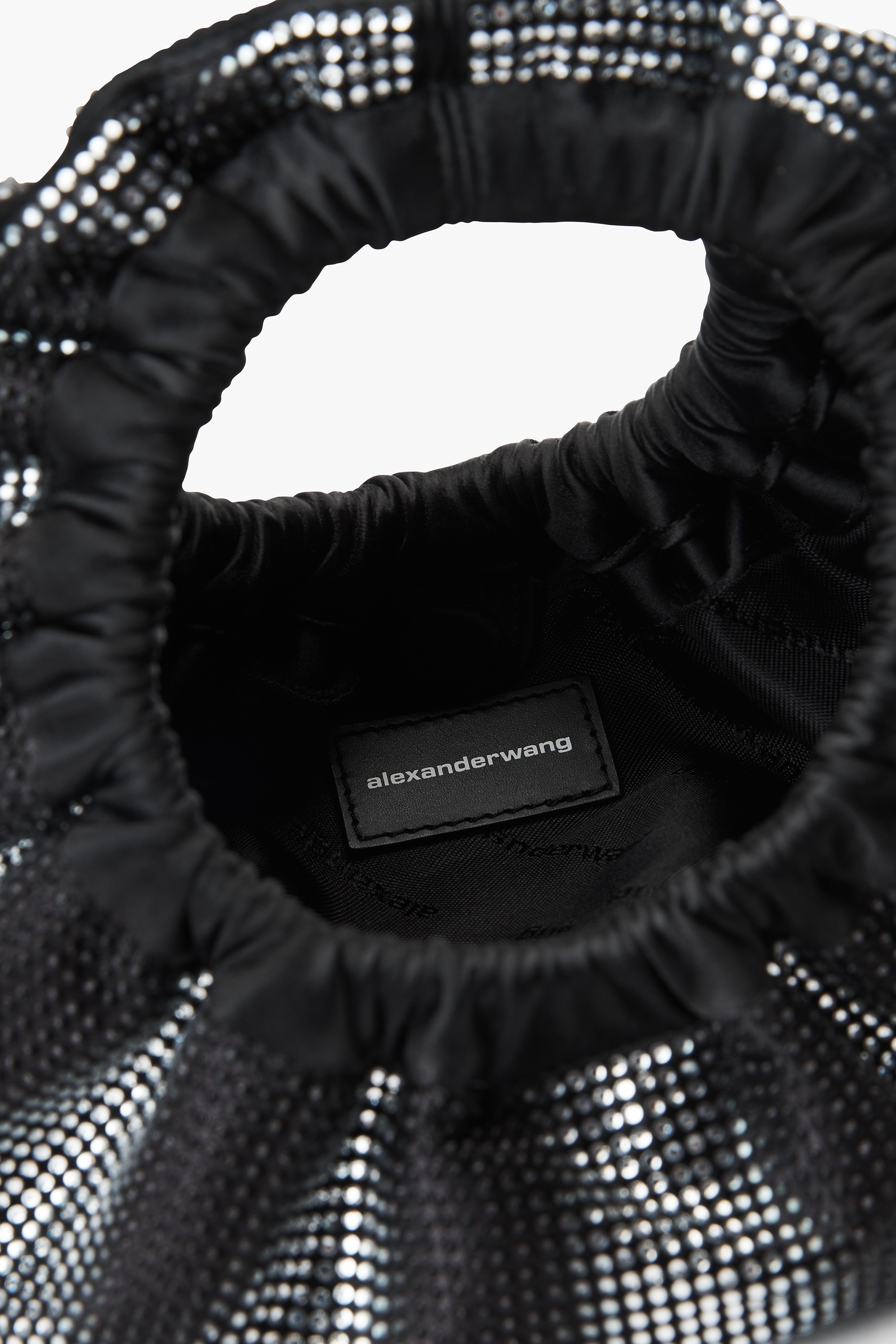 mini crescent bag in distressed crystal hotfix - 3