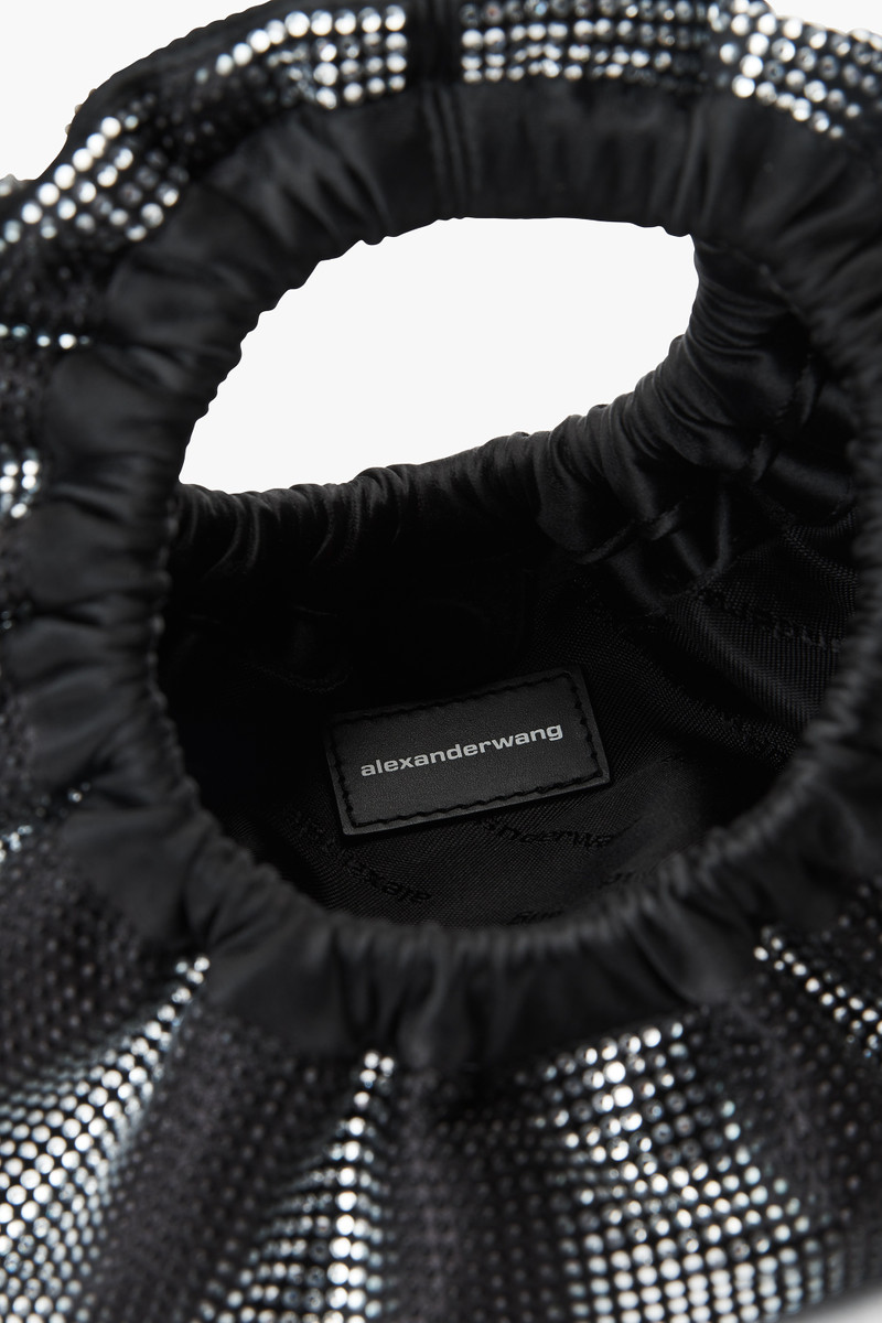 Alexander Wang mini crescent bag in distressed crystal hotfix outlook