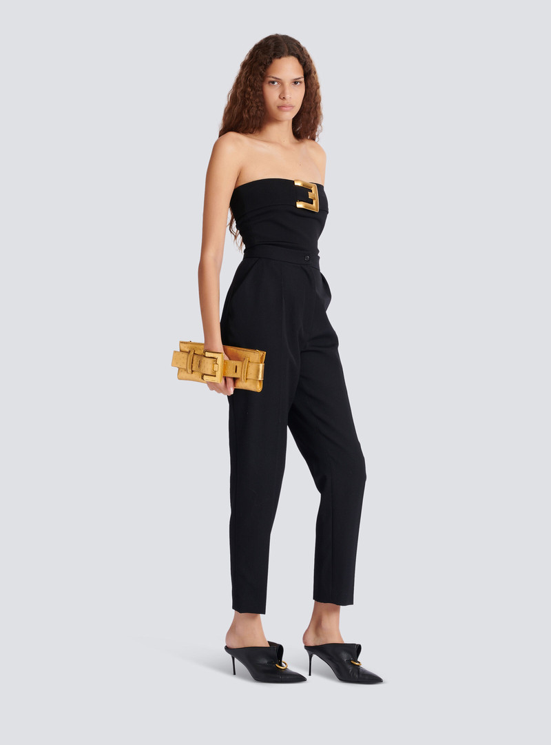 Balmain Anthem laminated leather clutch outlook