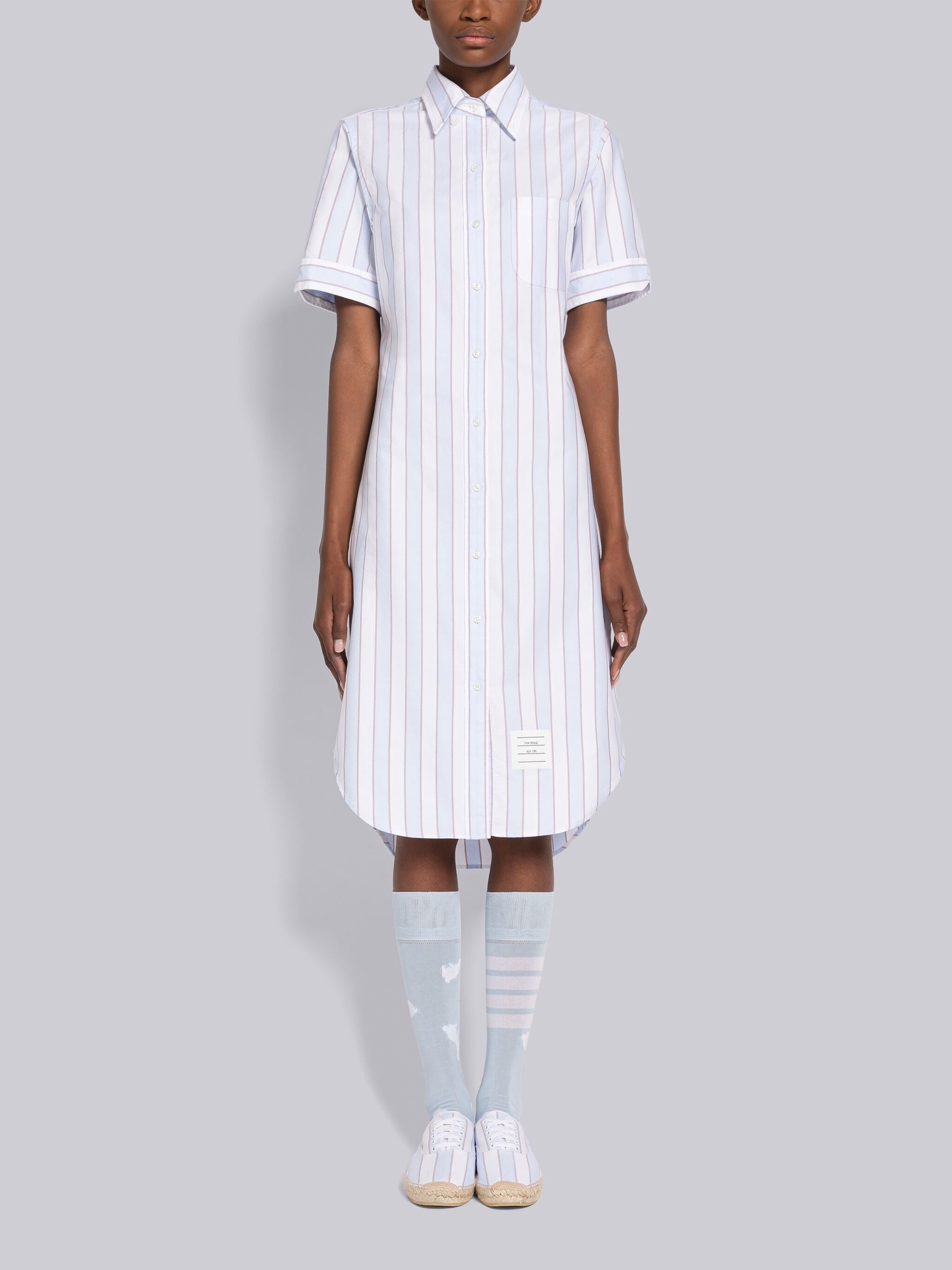 Awning Stripe Oxford Short Sleeve Shirtdress - 1
