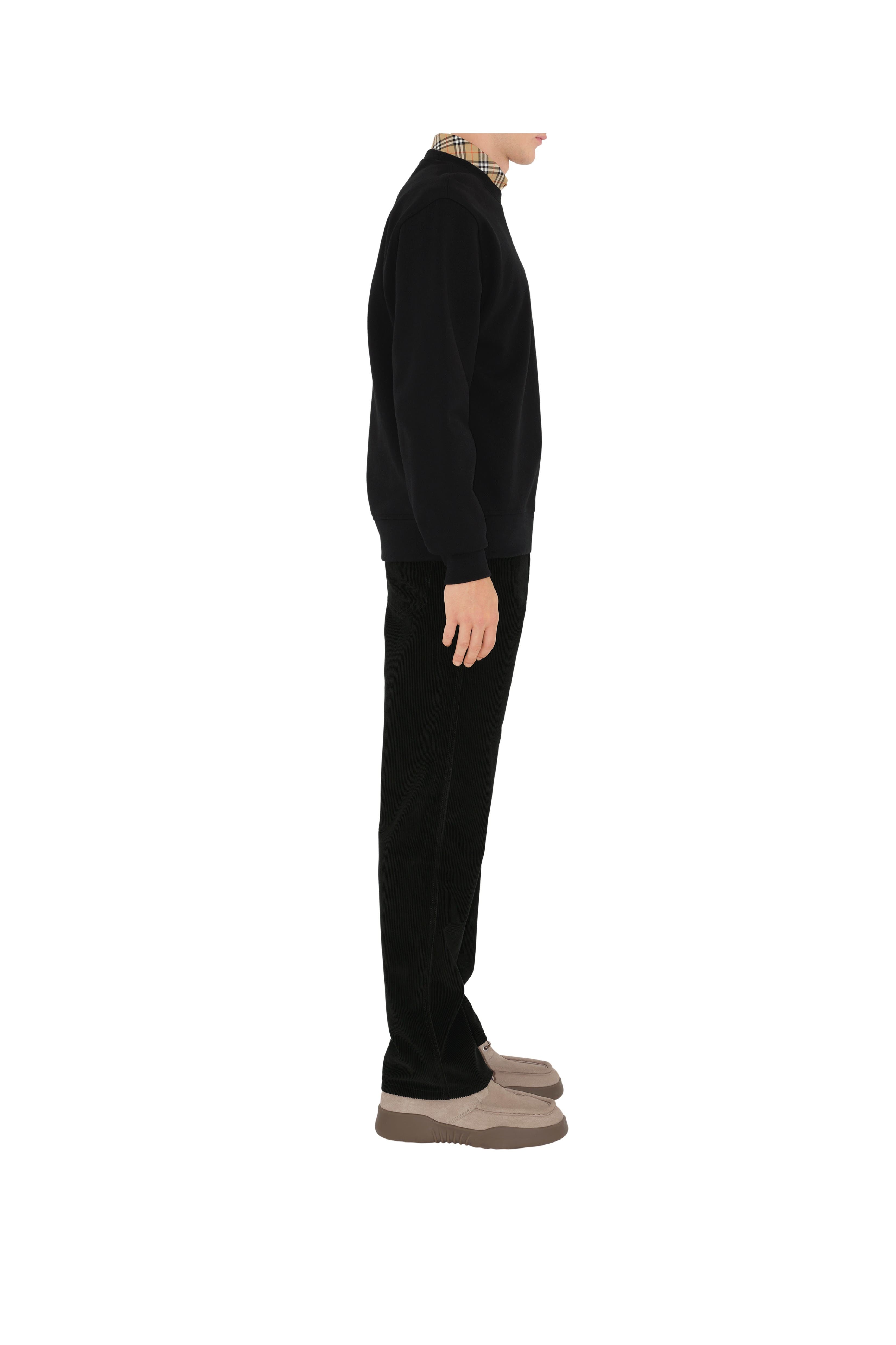 burberry Check Label Cotton Sweatshirt in Black at Nordstrom - 4