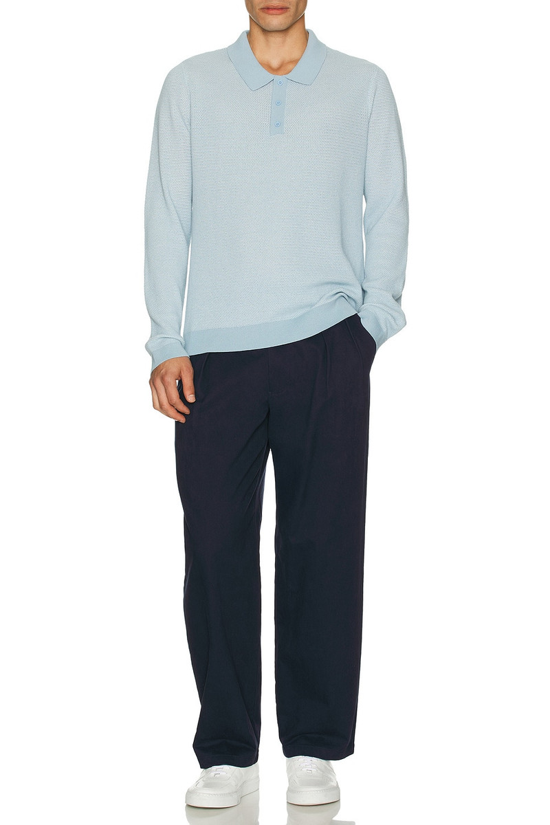 onia Cotton Textured Knit Long Sleeve Polo outlook