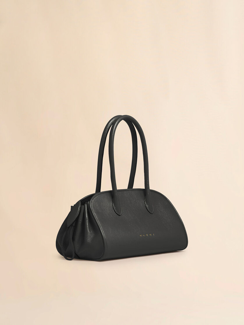Marni BLACK LEATHER TULIPEA E/W TOTE BAG outlook