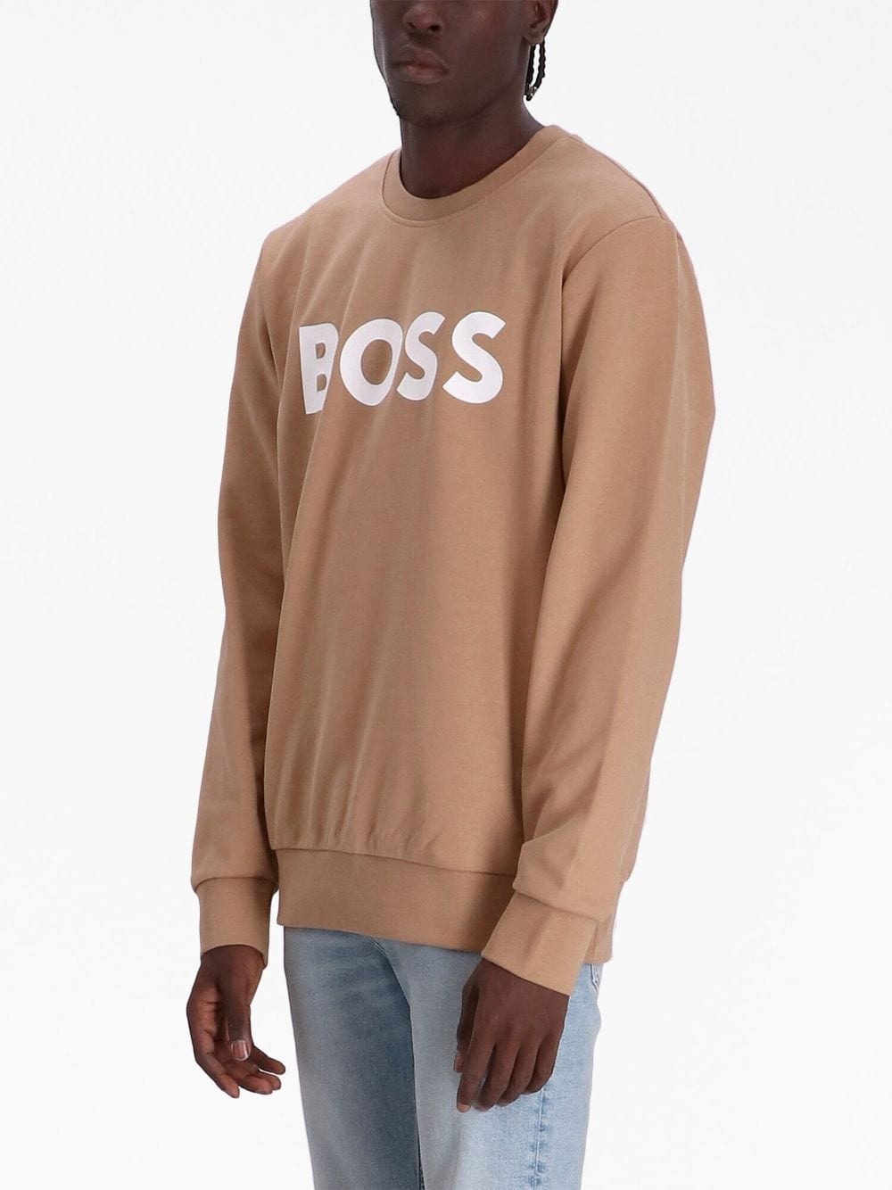 flocked-logo cotton sweatshirt - 3