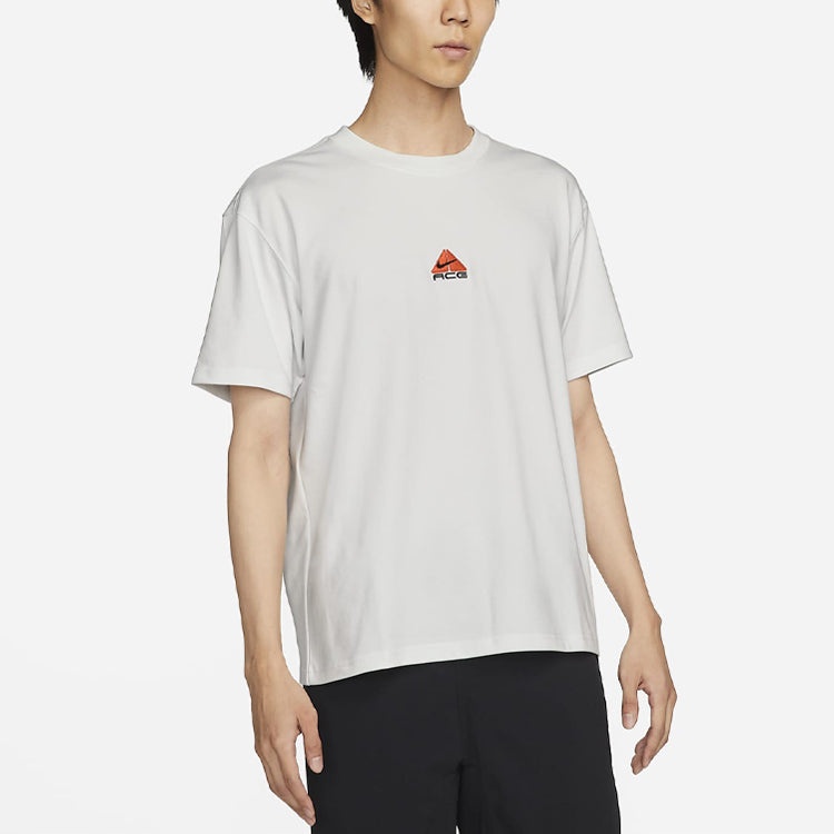 Nike As M Nrg Acg Ss Solid Color Chest Pattern Printing Round Neck Short Sleeve White DQ1816-121 - 4