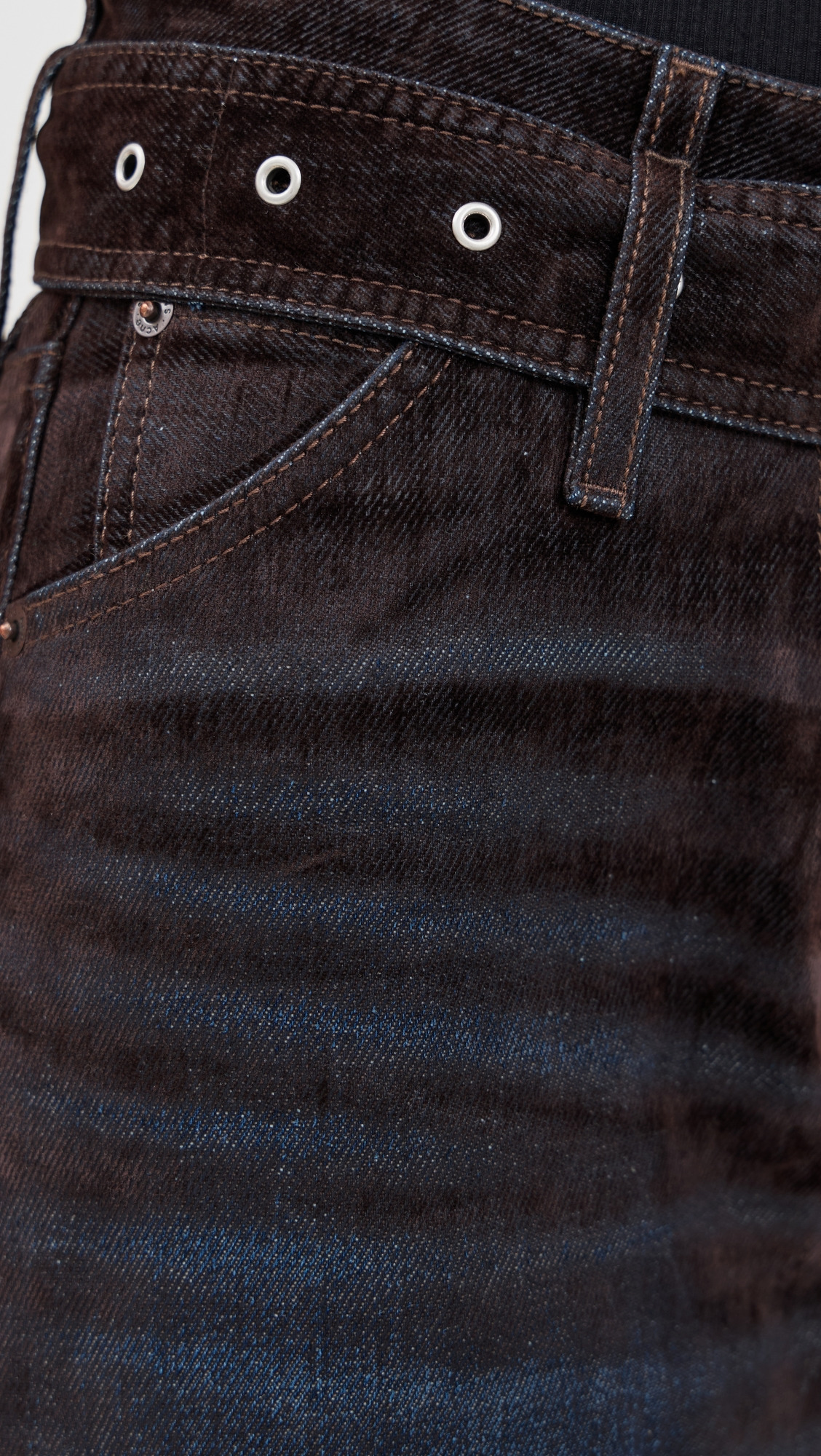 Denim Used Flock Loose Fit Trousers - 5