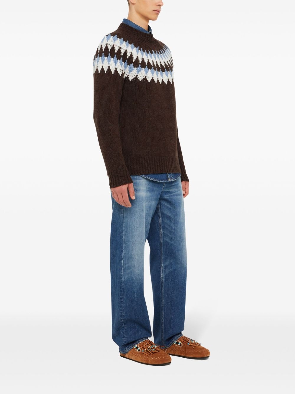 fair isle intarsia-knit wool sweater - 4