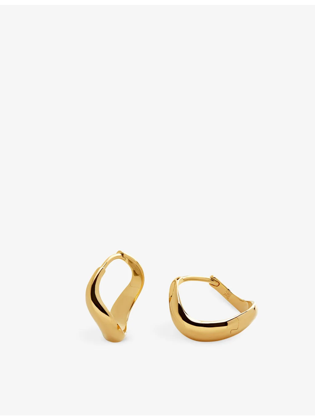 Swirl small 18ct yellow gold-plated vermeil sterling-silver hoop earrings - 1