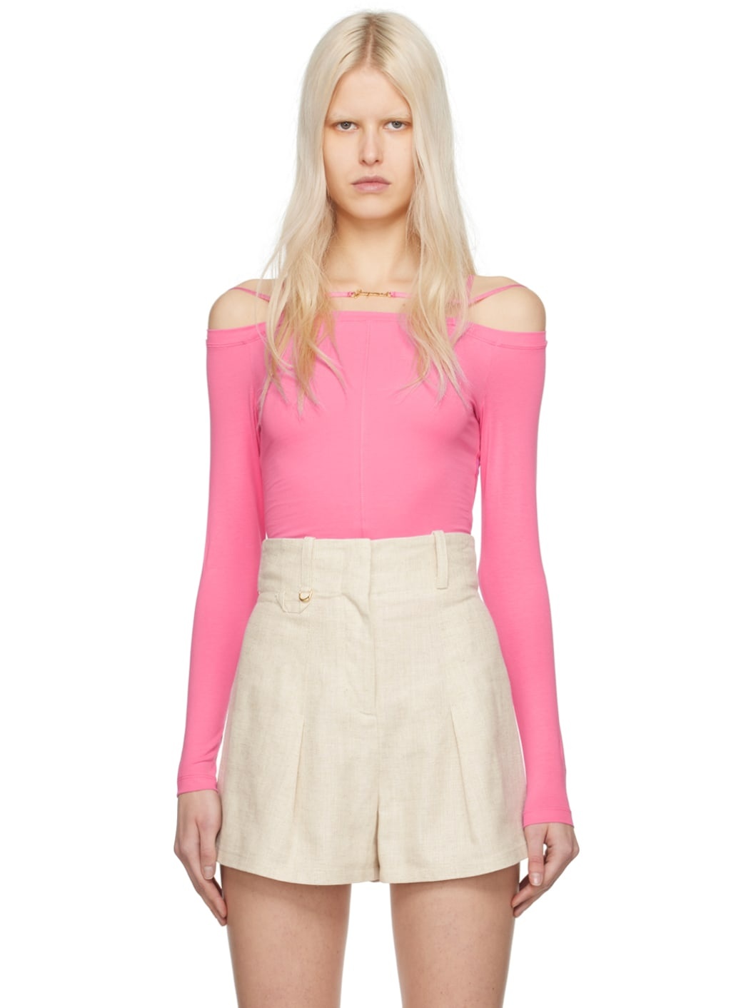 Pink Le Papier 'Le T-Shirt Sierra' Long Sleeve T-Shirt - 1