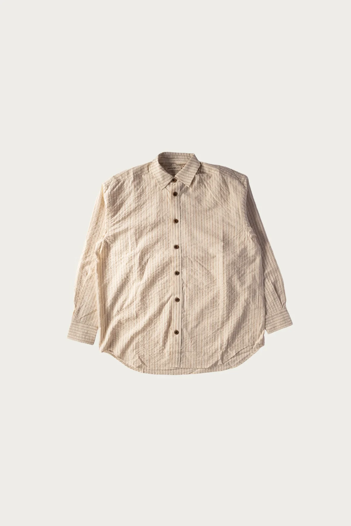 Grandpa Shirt - Natural/Brown Striped - 1
