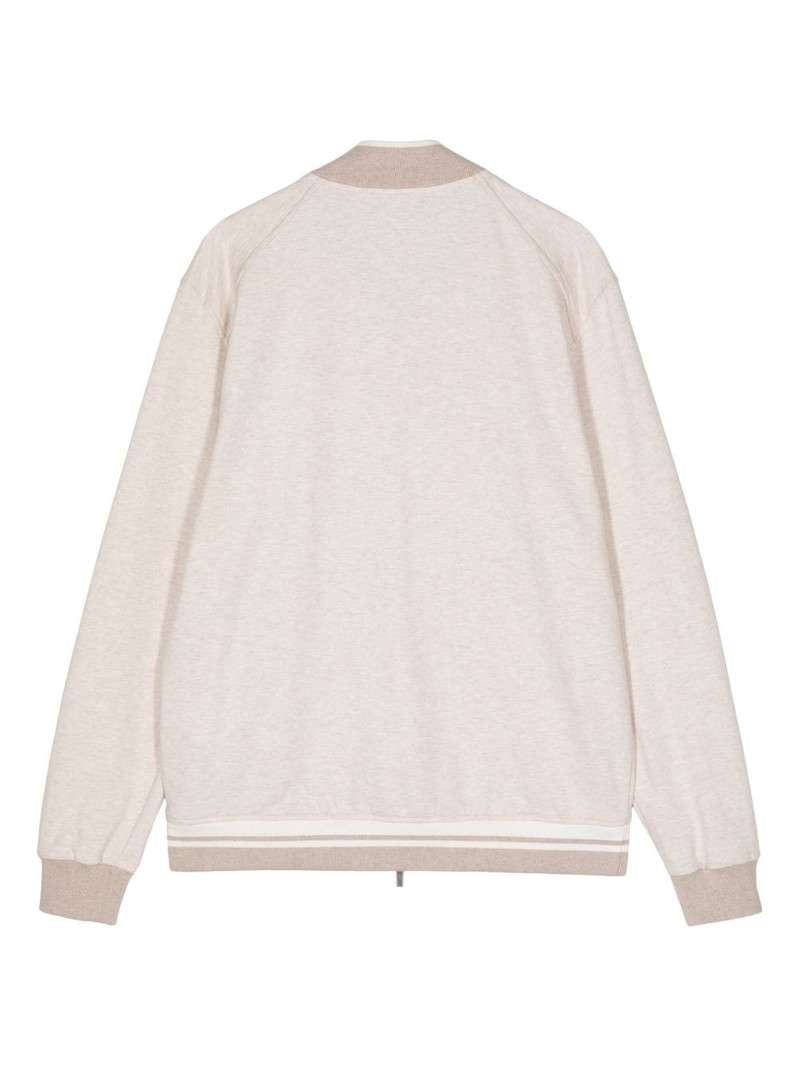 PESERICO stripe-detail cotton bomber jacket outlook