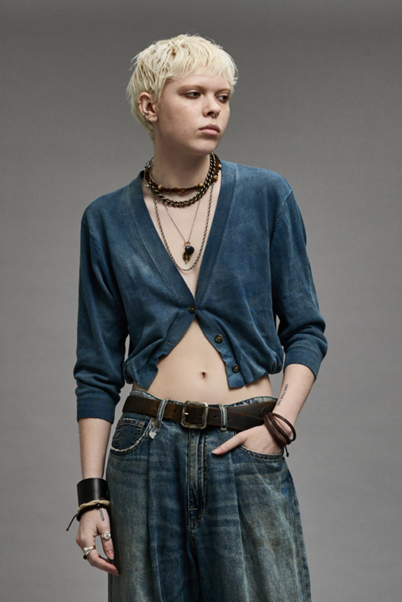 R13 BALLOON CARDIGAN - INDIGO outlook