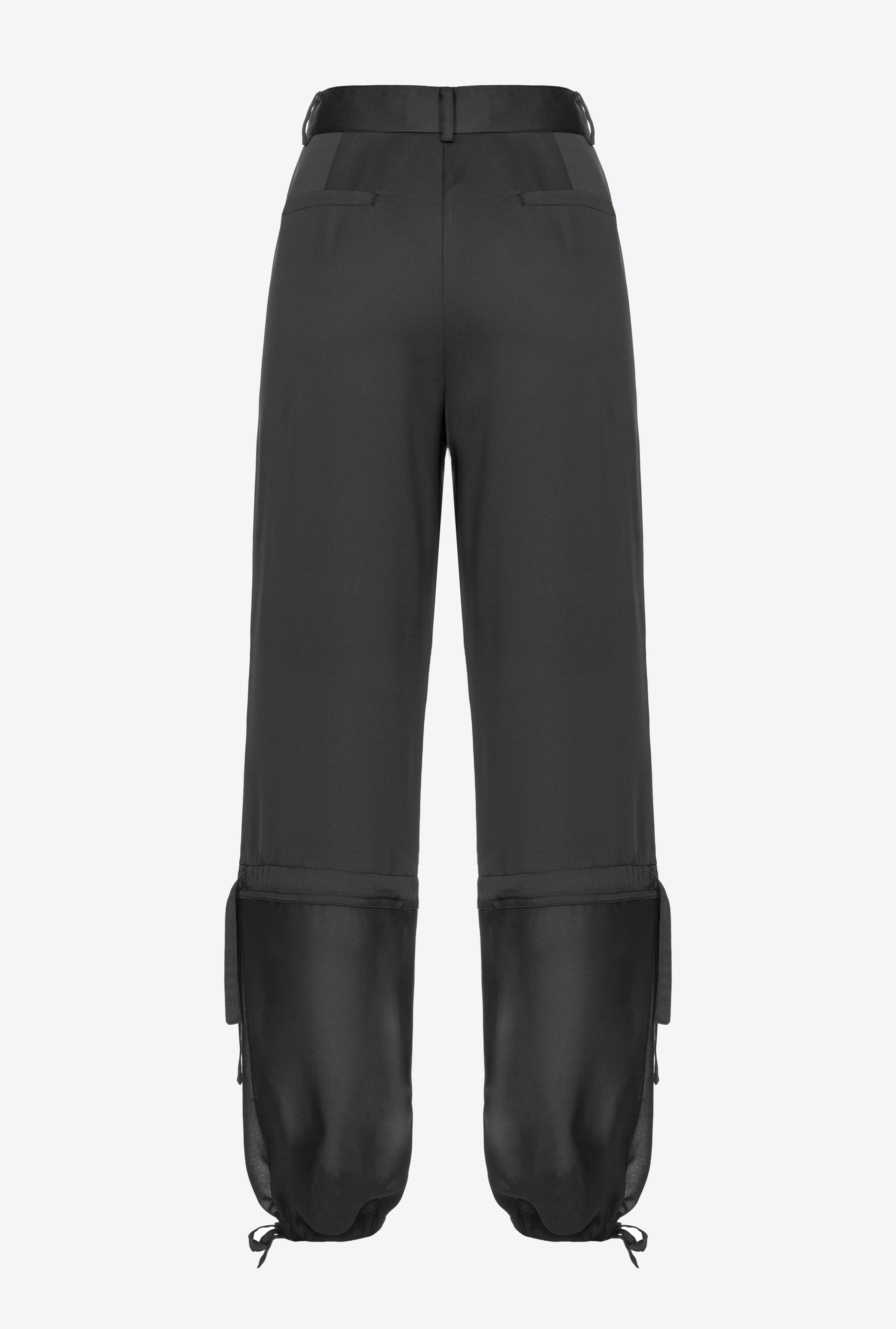 SATIN AND GEORGETTE CARGO TROUSERS - 2