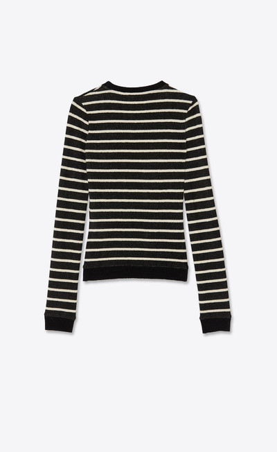 SAINT LAURENT striped monogram sweater in ribbed velvet jersey outlook
