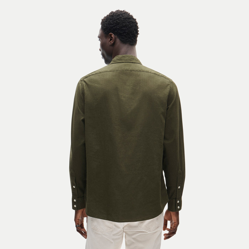 Western chambray shirt in linen-cotton blend 5